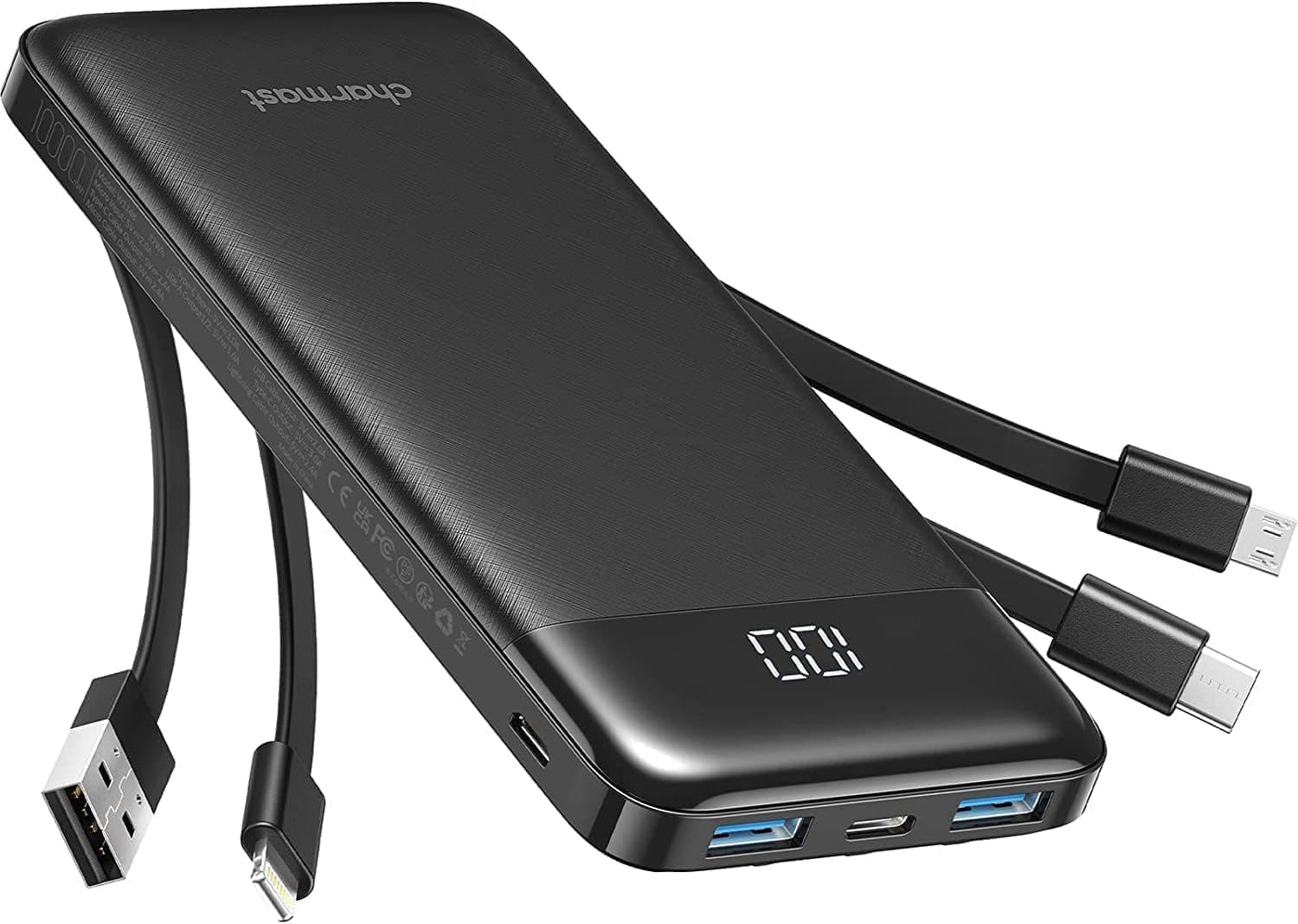 Charmast 10000mAh — Con Cables Integrados