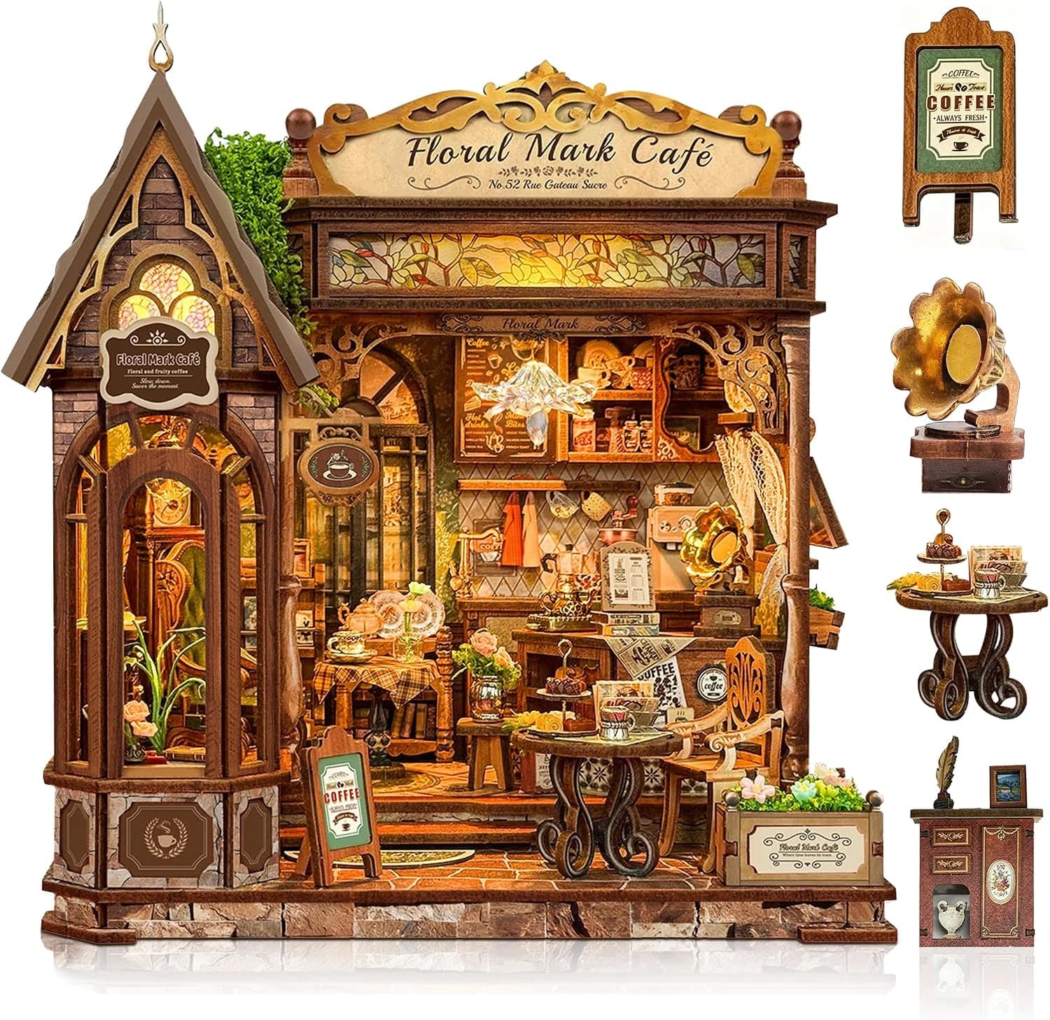 CRIOLPO Kit Casa Miniatura Book Nook DIY Adultos Rincón Libro con LED