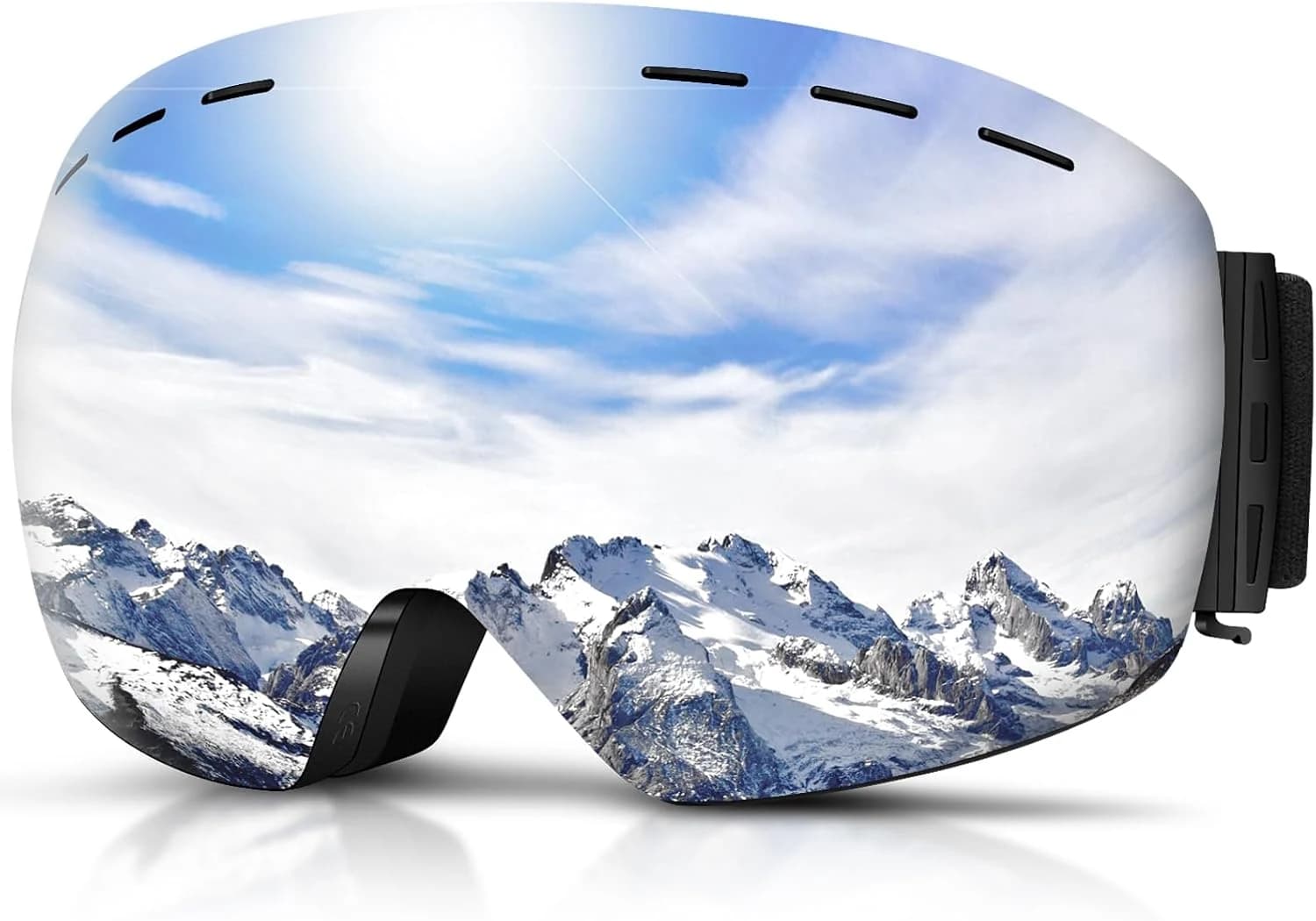 DADA-PRO Gafas de Esquí Para Hombres y Mujeres, Gafas de Snowboard Sobre Gafas OTG, Anti-Bruma, Sin Marco, Con Protección UV 100%