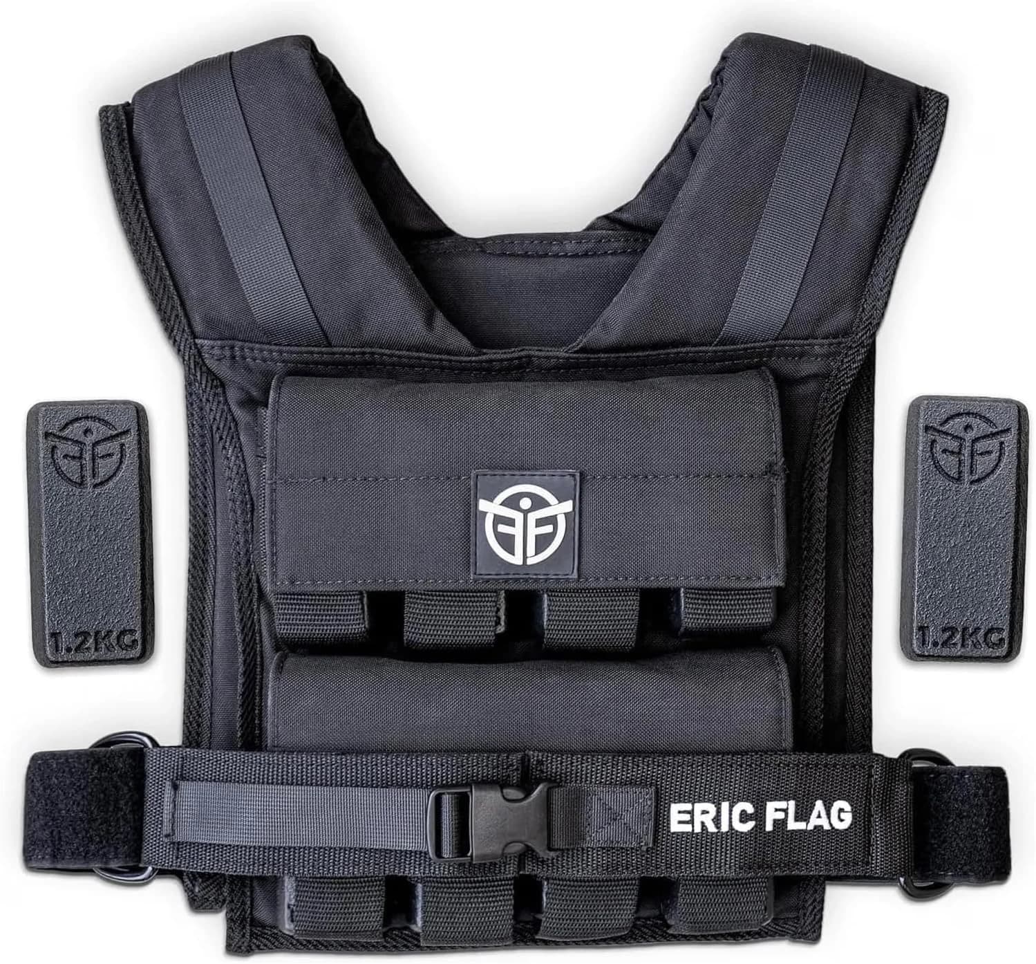 Eric Flag - Chaleco Lastrado 20kg o 10kg, Peso Incluido, Chaleco Peso Entrenamiento Fácilmente Ajustable, Adaptado a Cada Morfología, Ideal para Crossfit, Fitness, Calistenia, Running Hombre y Mujer