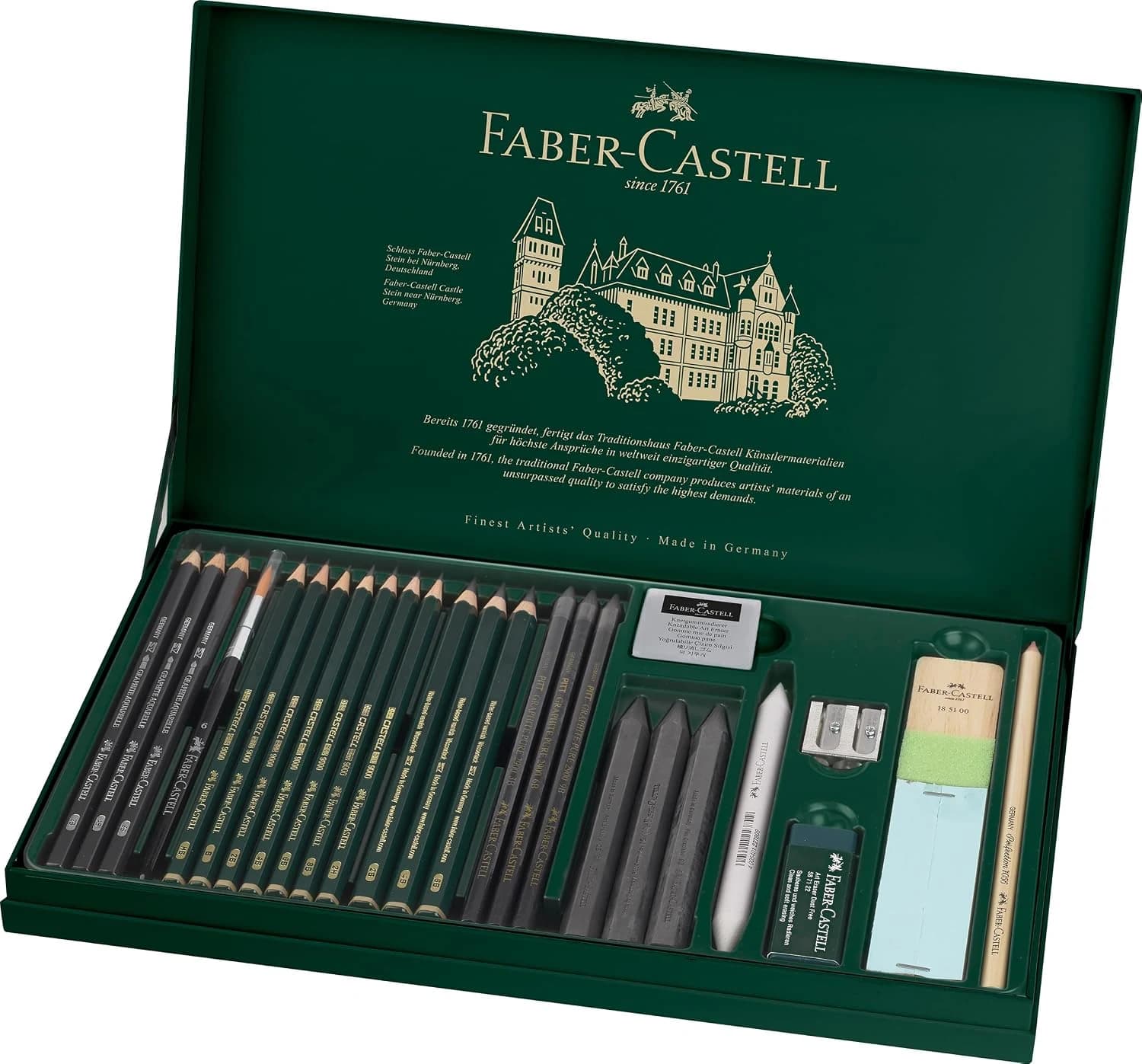 FABER-CASTELL - Set de dibujo Pitt Graphite, 26 piezas