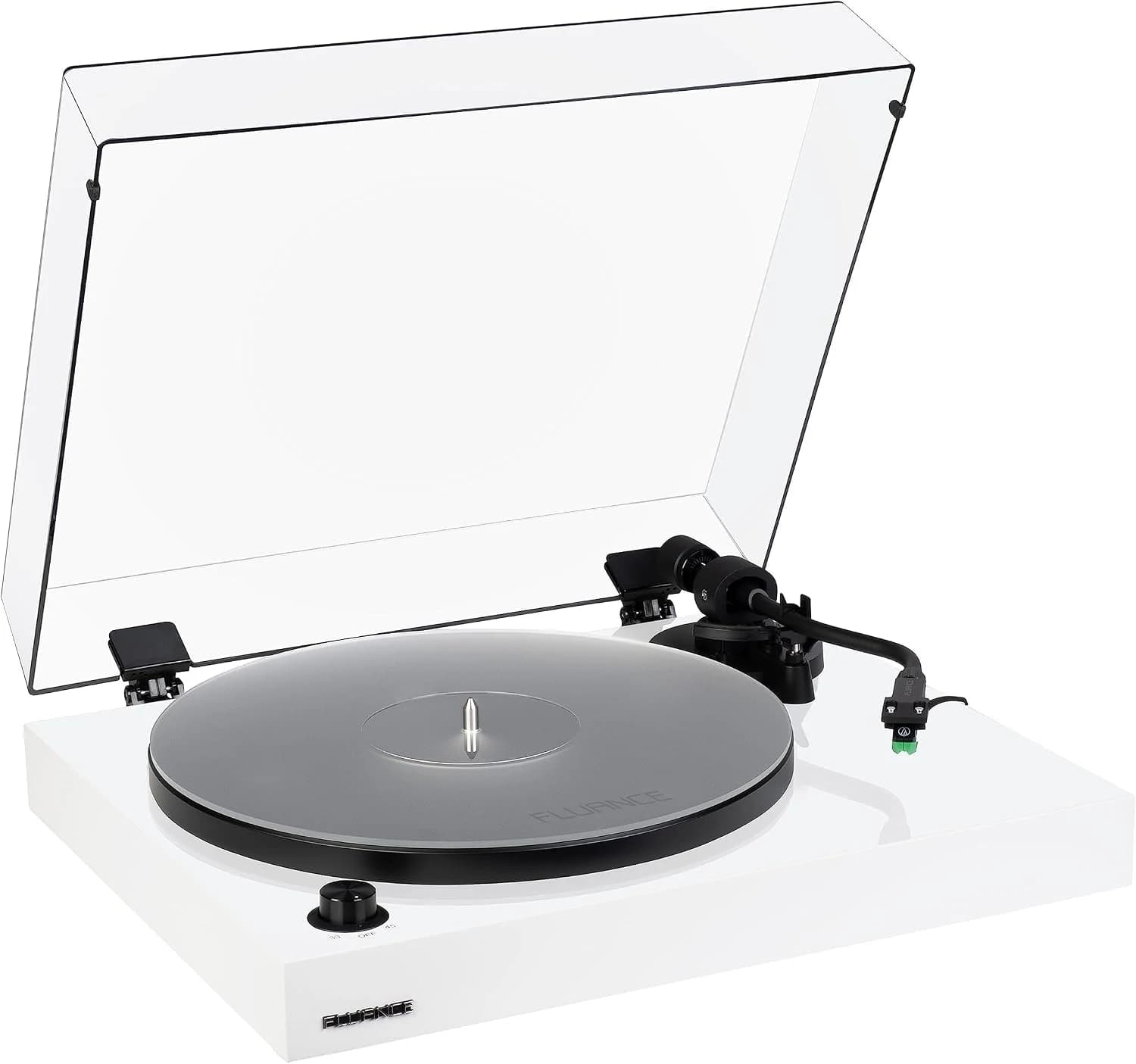 Fluance RT81+ Elite - Tocadiscos de vinilo de alta fidelidad, cartucho Audio Technica VM95E, plato antirresonante, tapete acrílico, preamplificador Phono, zócalo de madera, patas de aislamiento
