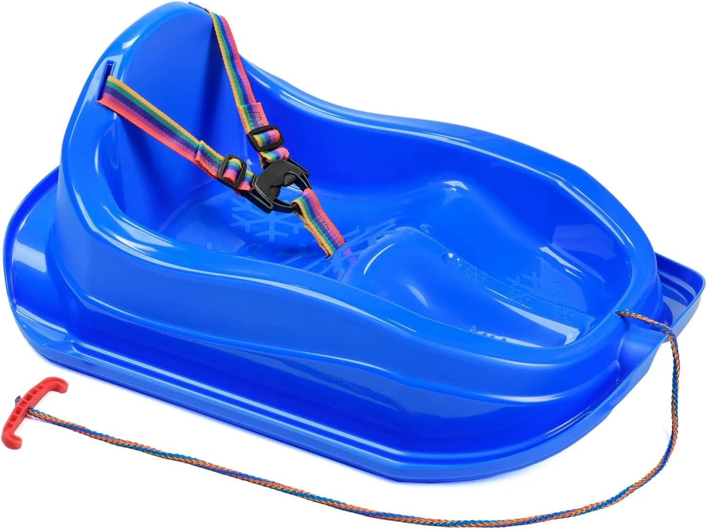 GaGaDumi Trineo de plástico para niños, mini-bob de plástico resistente, hasta 20 kg, hasta 3 años, forma ergonómica, respaldo alto, cinturones de seguridad