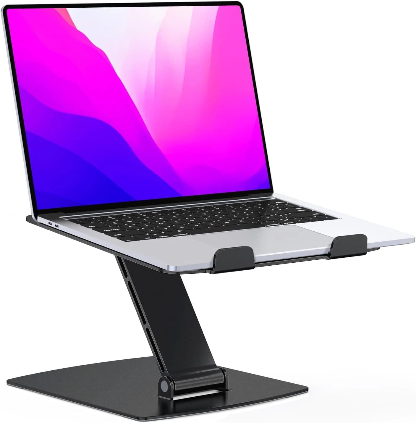 Glangeh Soporte Portatil Mesa Ajustable, Aleación de Aluminio Ergonómico Elevador Portatil Ventilado, Plegable Laptop Stand Compatible con MacBook XPS Chrome y Otros 10-16” Dispositivos