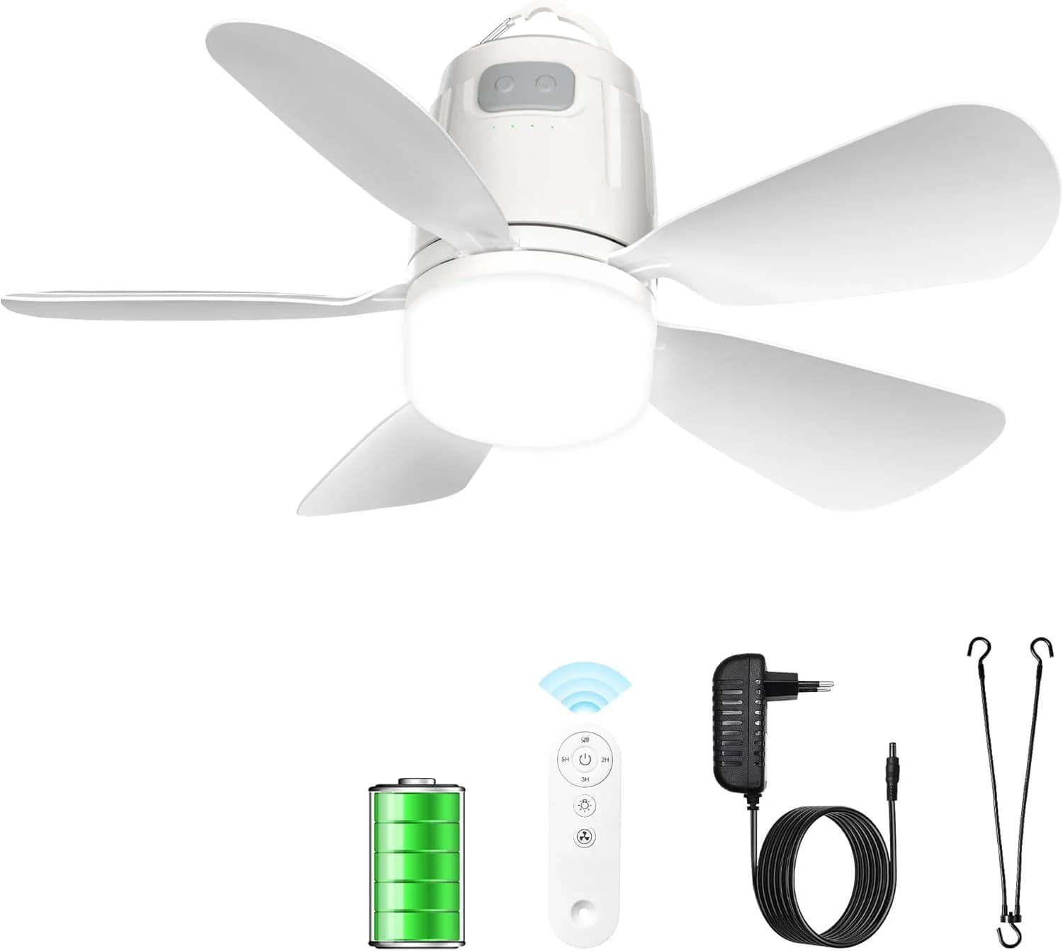 Gliztech Ventilador de Techo Exterior 50CM Batería 20.000mAh