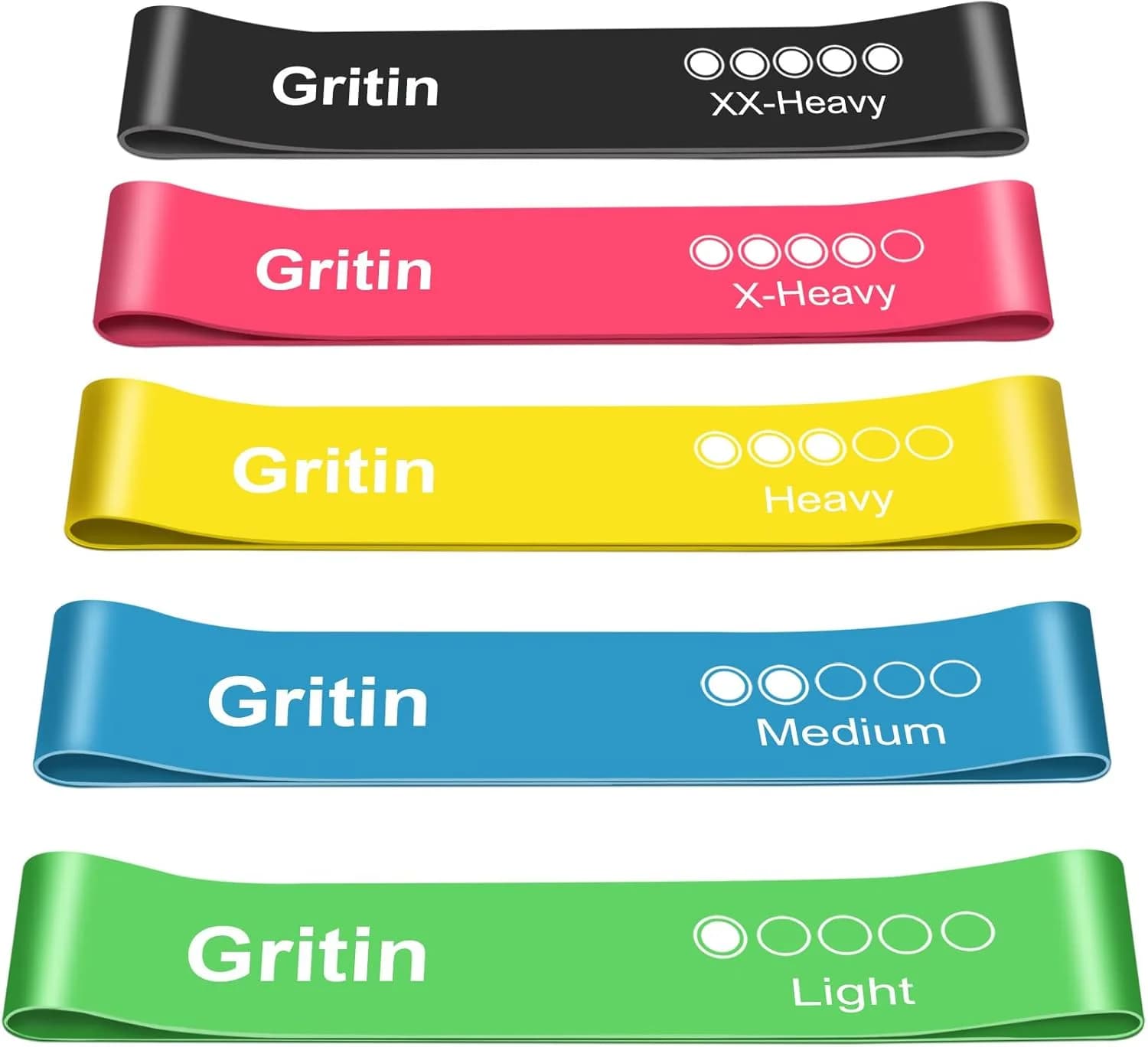 Gritin G3227 — Set 5 Bandas Elásticas Resistencia
