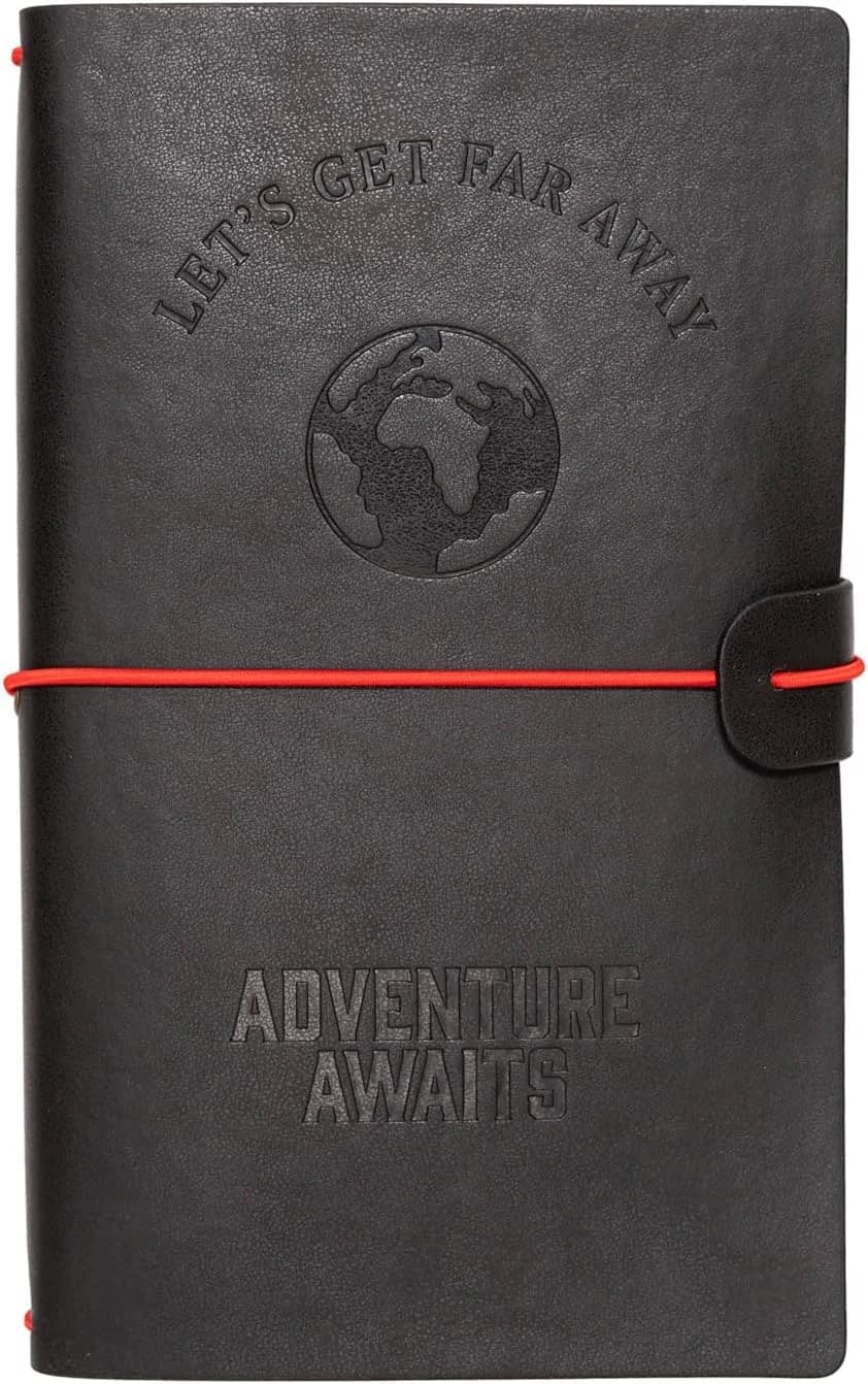 Grupo Erik Cuaderno de viaje Wanderlust - cuero sintético 19,6X12 cm | Diario personal niño - Bloc notas negro - licencia oficial