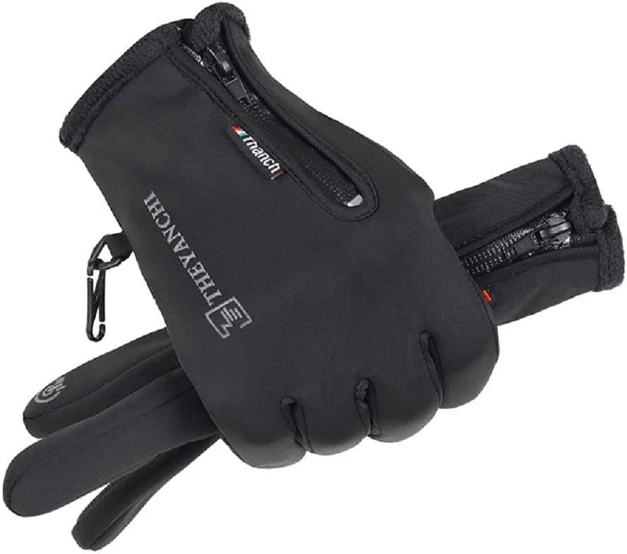 Guantes Invierno Guantes Termicos para Moto Ciclismo Guantes Calientes Antideslizantes Forro de Cachemir Guantes de Cálido Impermeable Pantalla Táctil a Prueba de Viento para Hombre Mujer