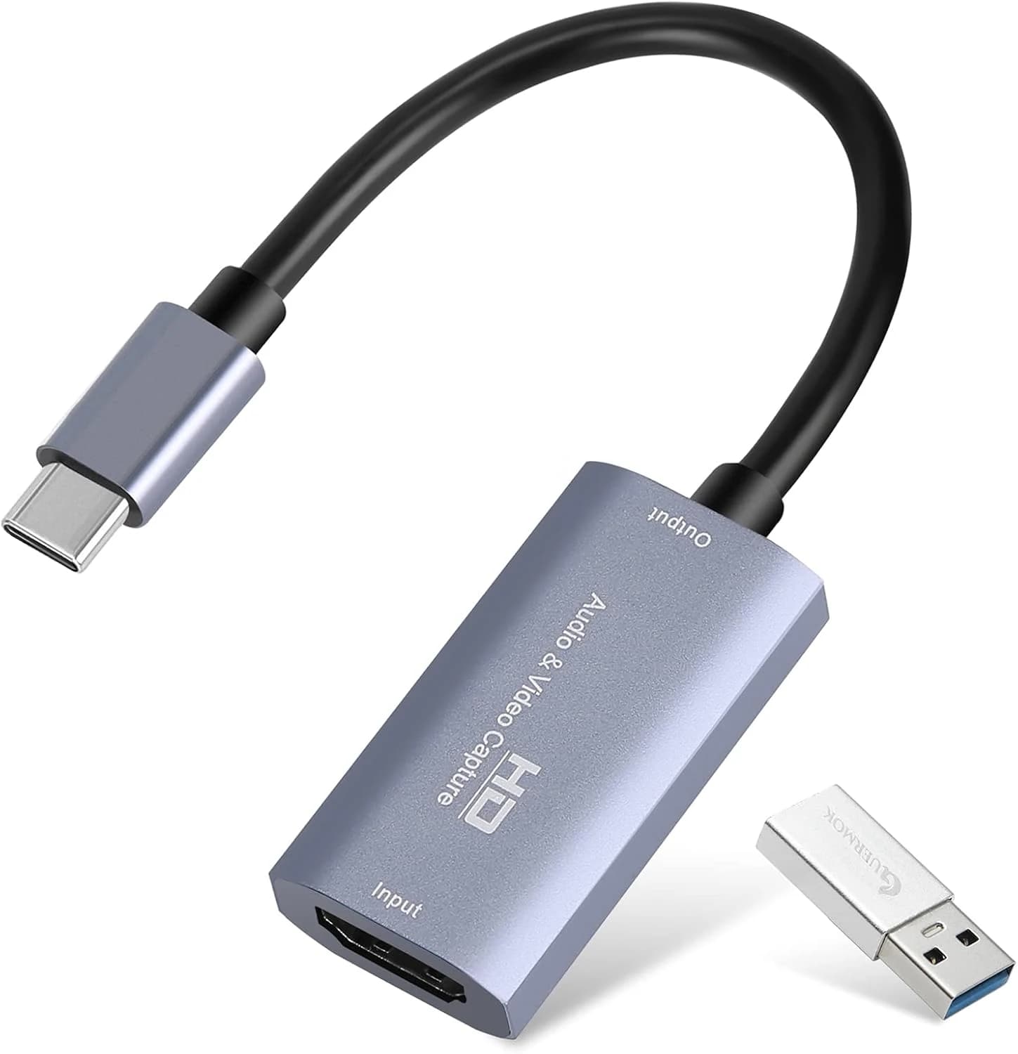 Guermok, Capturadora HDMI, 2K30FPS / 1080P60FPS, USB-C, Plateado, Streaming