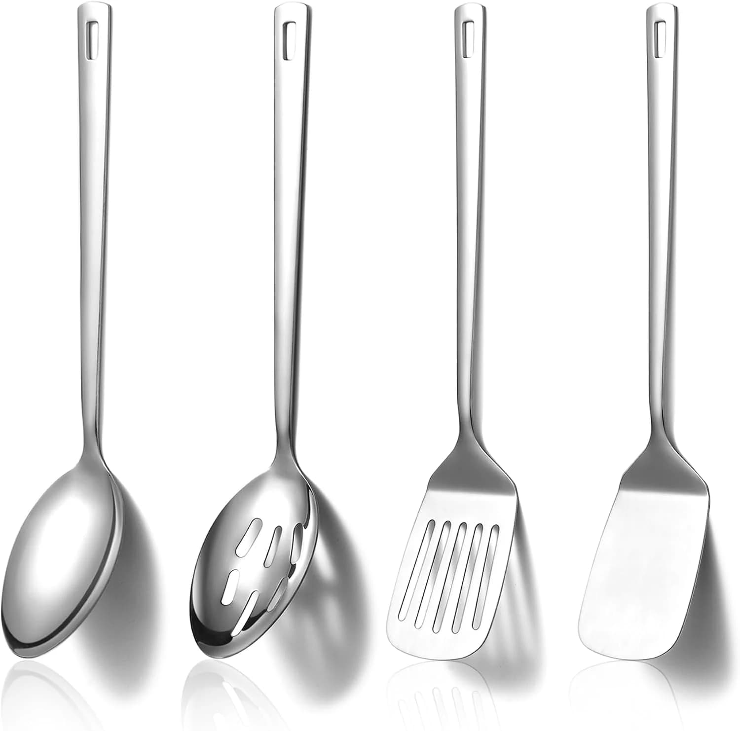 Homquen Juego de Utensilios de Cocina de AceroInoxidable 4 Piezas, Juego de Utensilios de Cocina, Juego de Espátula de Herramientas de Cocina, Cuchara de Cocina, Accesorios de Utensilios de CocinaPara