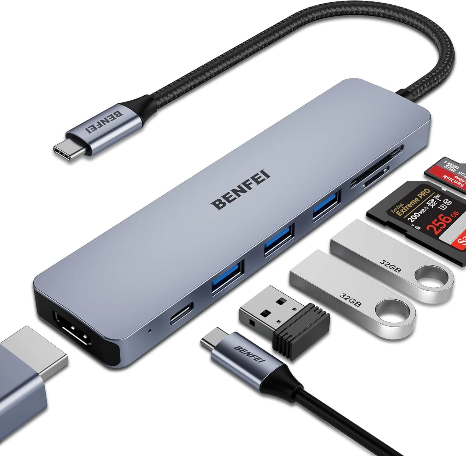 Hub USB-C 7 en 1 — Ultra Compacto