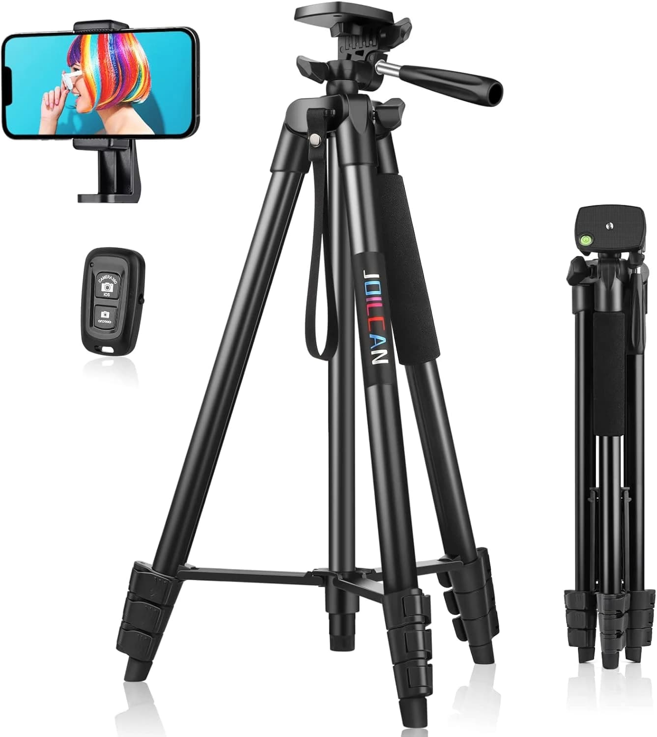 JOILCAN Tripode para Movil Alto, 161cm Trípode Portátil con Control Remoto