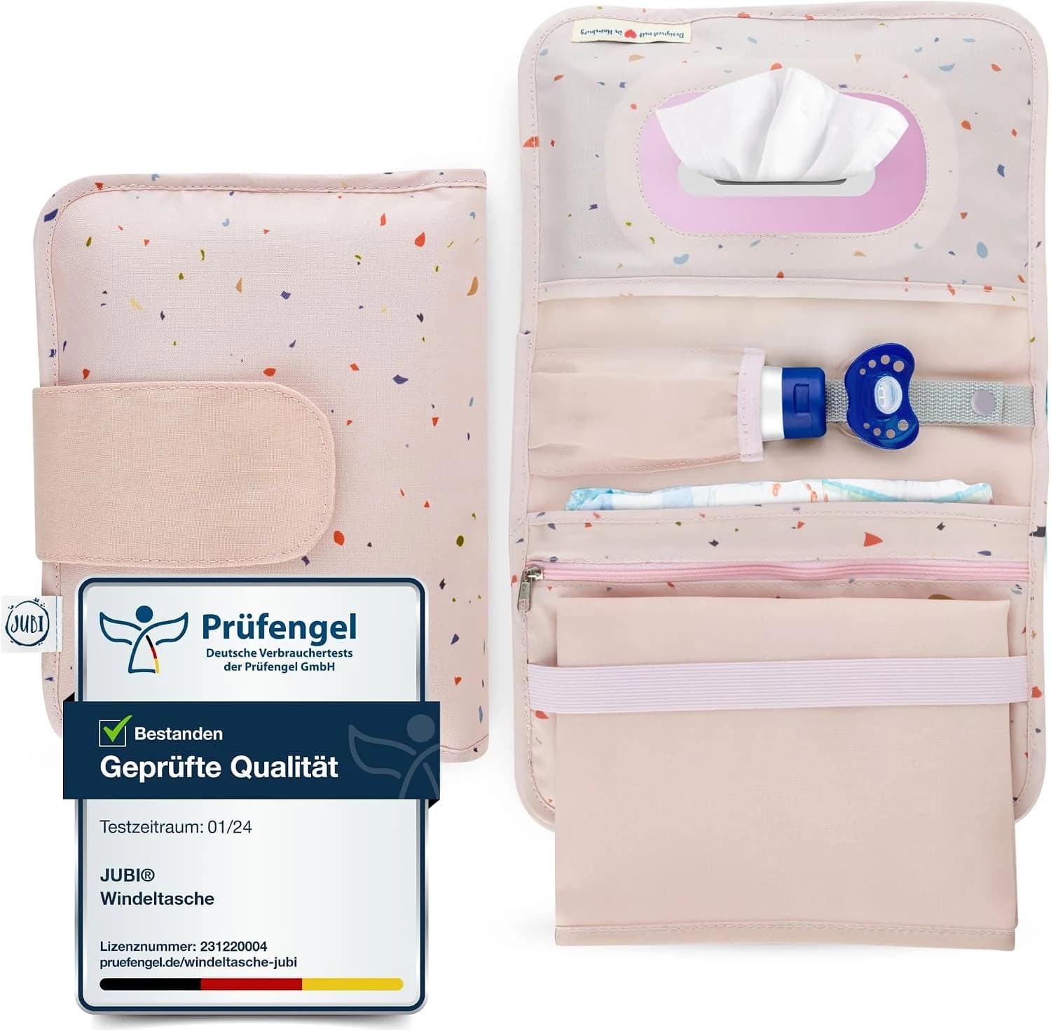 Jubi® Bolsa pañales bebé con cambiador portátil – Compacta, gran capacidad, organizador práctico para viaje y carrito