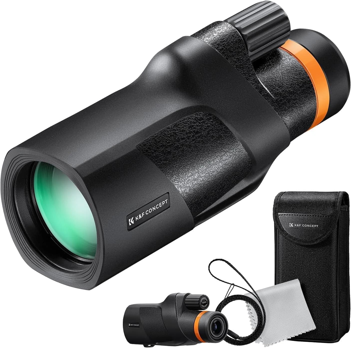K&F Concept Telescopio monocular impermeable IP68 de 10 metros con paño de limpieza, alcance BAK-4 prisma FMC para observación de estrellas, observación de aves, caza, camping, viajes, monocular HD