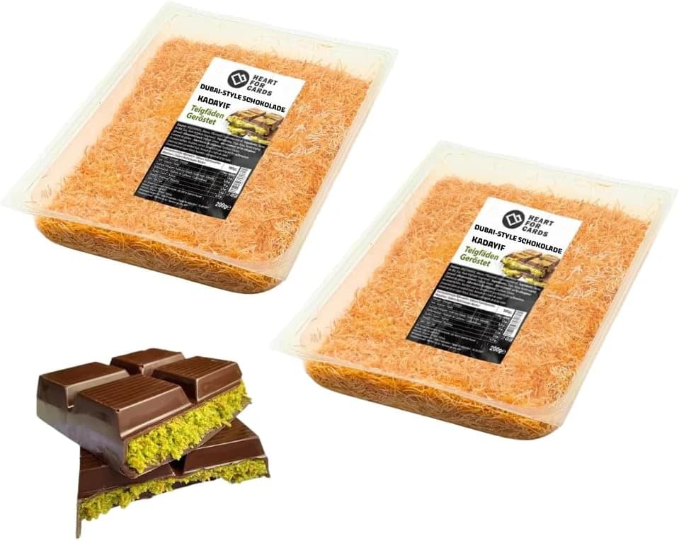 Kadayif Pelo de ángel 2 x 200 g de hilos de masa tostados para Dubai Style Chocolate Kadayif Pelo de ángel 2 x 200 g de hilos de masa tostados para Dubai Style Chocolate Kadayif Pelo de ángel 2 x 200