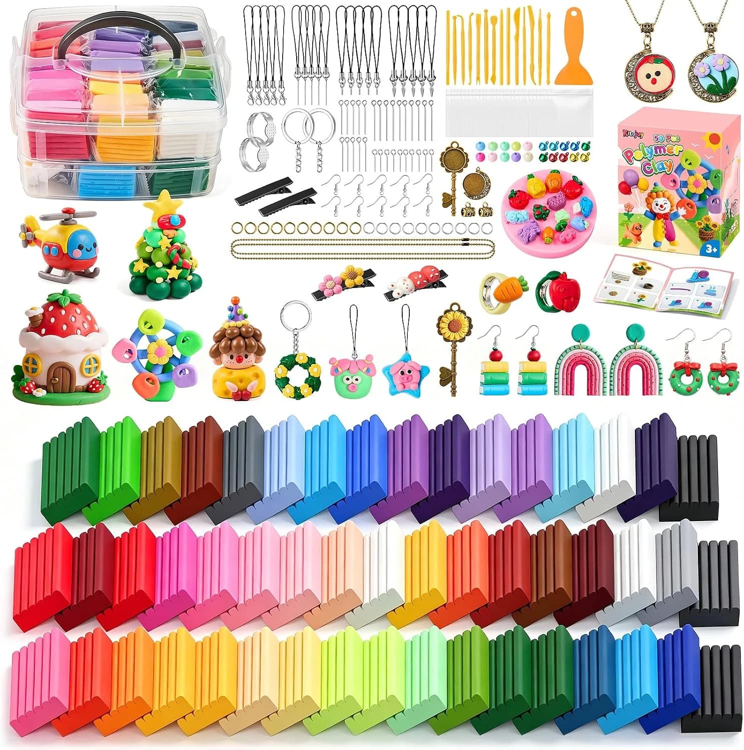 Kit de Arcilla Polimérica, 50 Colores 25 g con 15 Herramientas