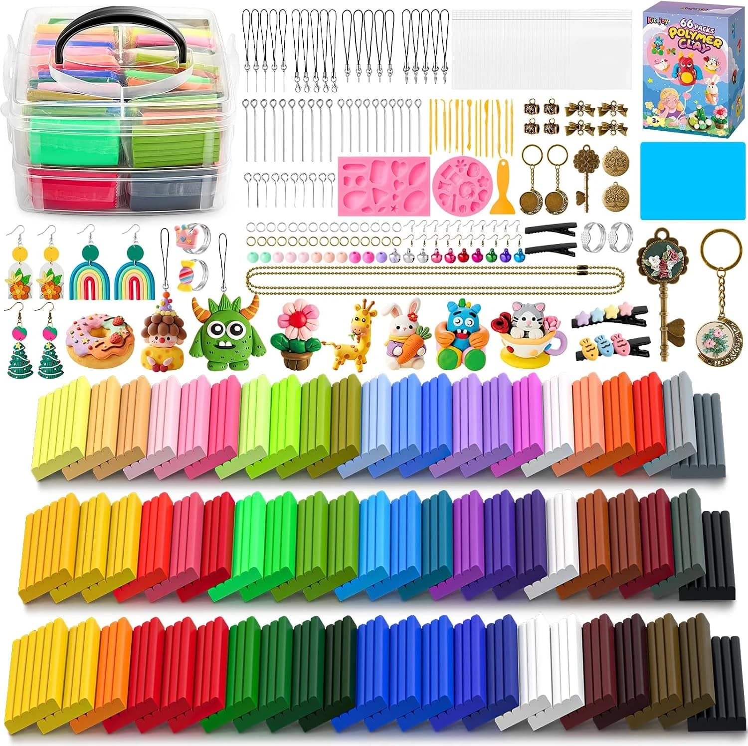 Kit de Arcilla Polimérica 66 Colores 20g Cada Una