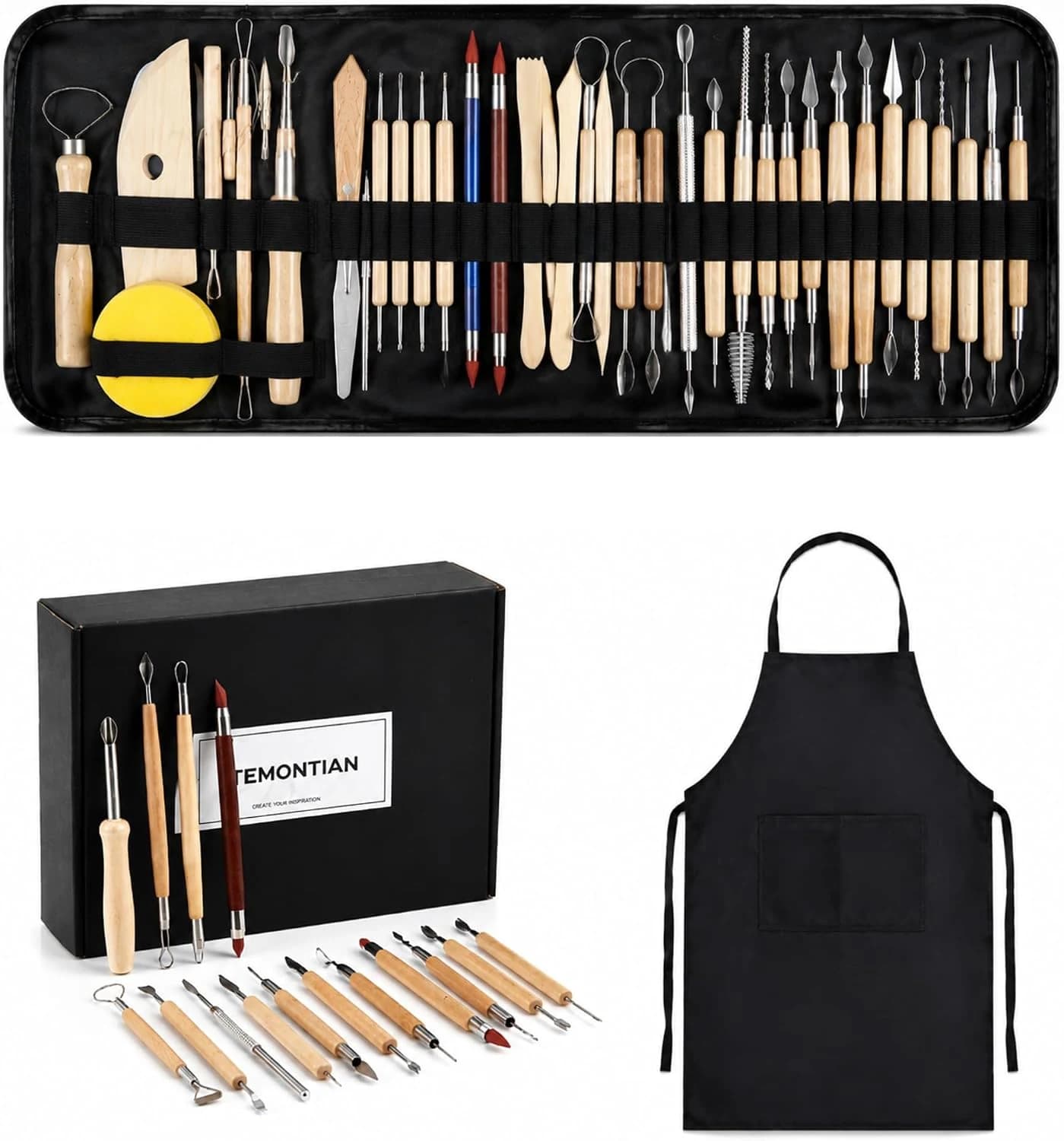 Kit de Herramientas para Cerámica, 43 Piezas para Arcilla
