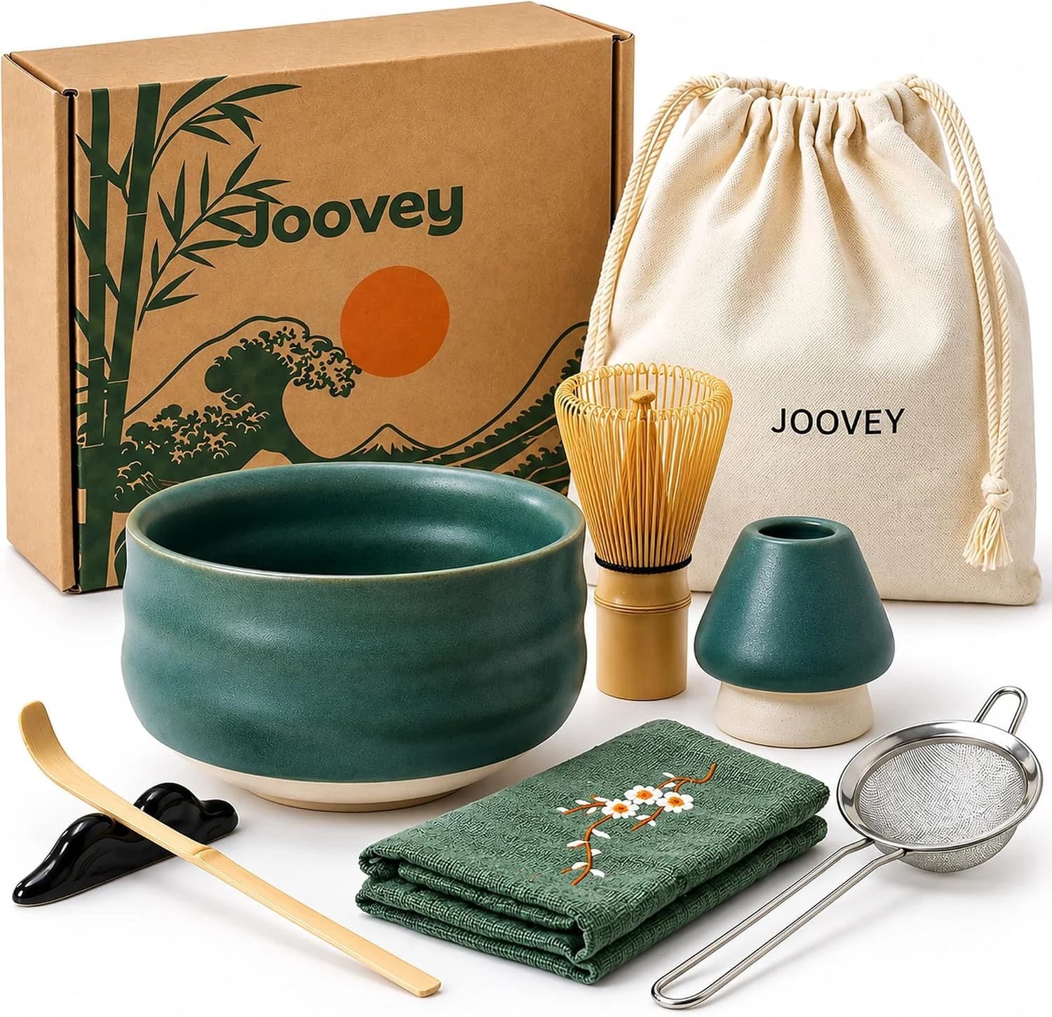 Kit Matcha Ceremonial para Preparar Té, Bowl 510 ml, Verde, 8 Piezas