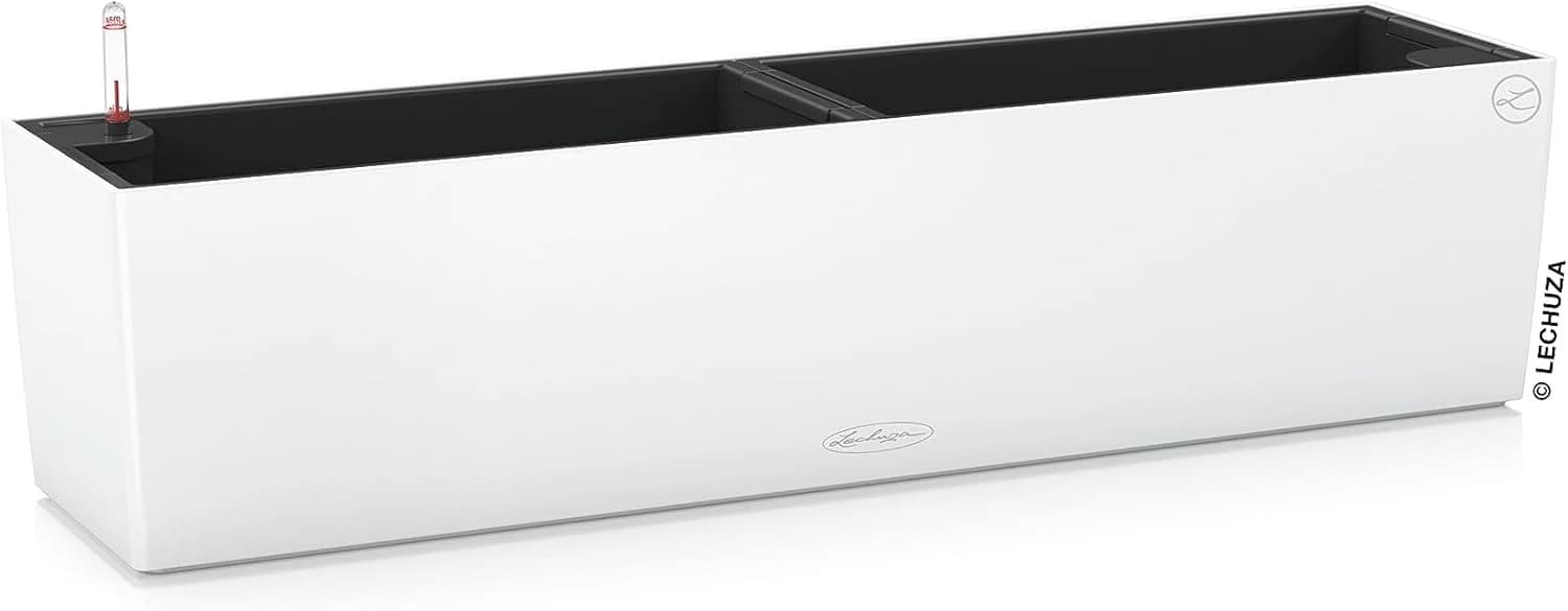 Lechuza 15680 - Kit completo maceta balconera, Blanco, 79 x 19 x 19
