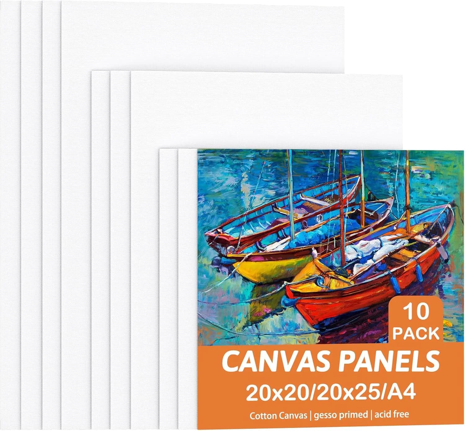 Lienzos para Pintar — Set de 10 en 3 Formatos (20x20 a A4)