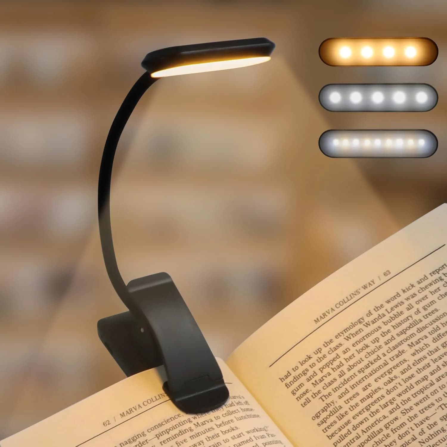 Luz de Lectura LED Recargable por USB — Ideal para Leer de Noche