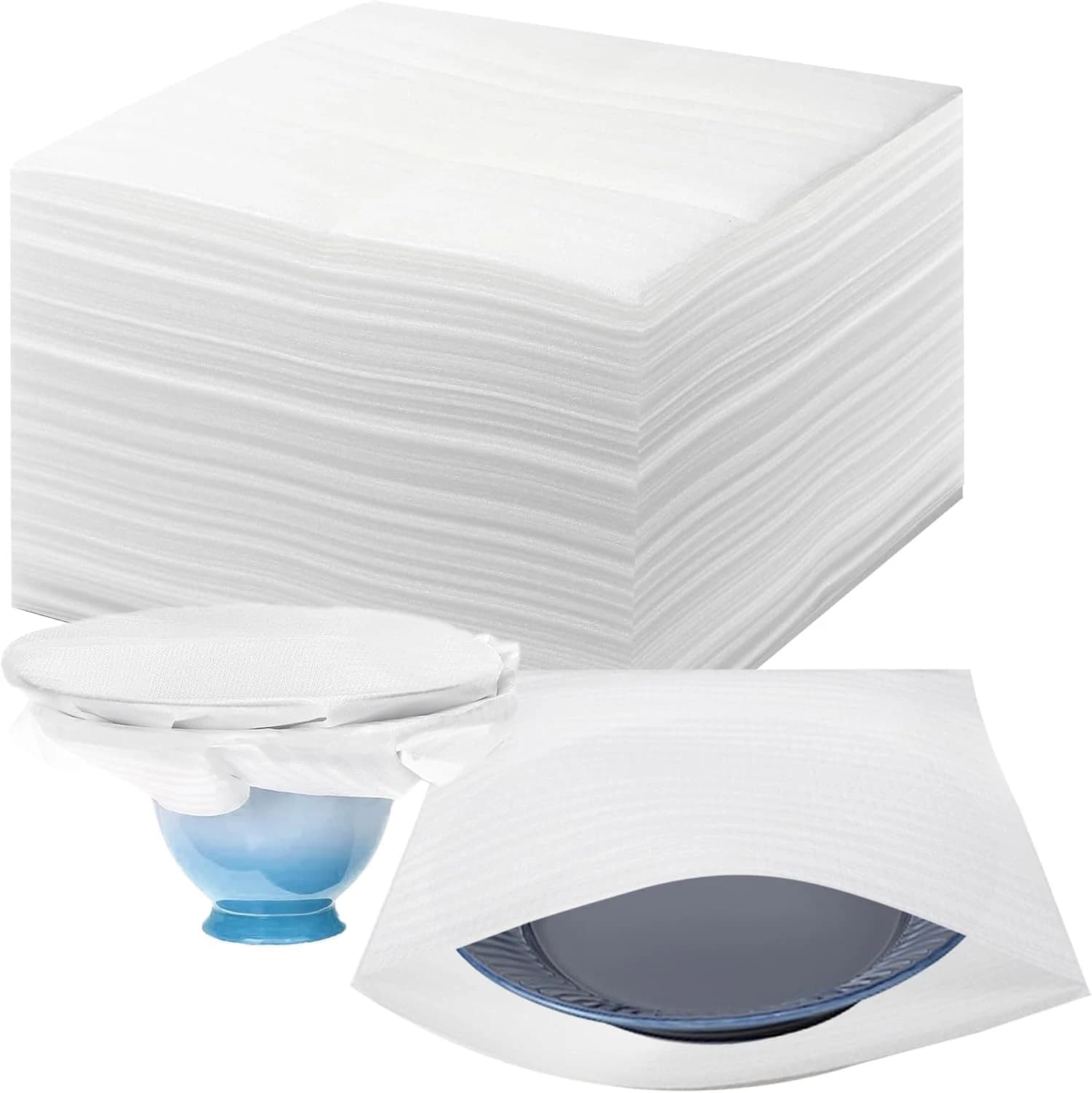 Material de Embalaje de Espuma, 100 Piezas Plástico de Burbujas, Bolsas de Espuma para Proteger Platos Porcelana, Frágiles Suministros de Envío