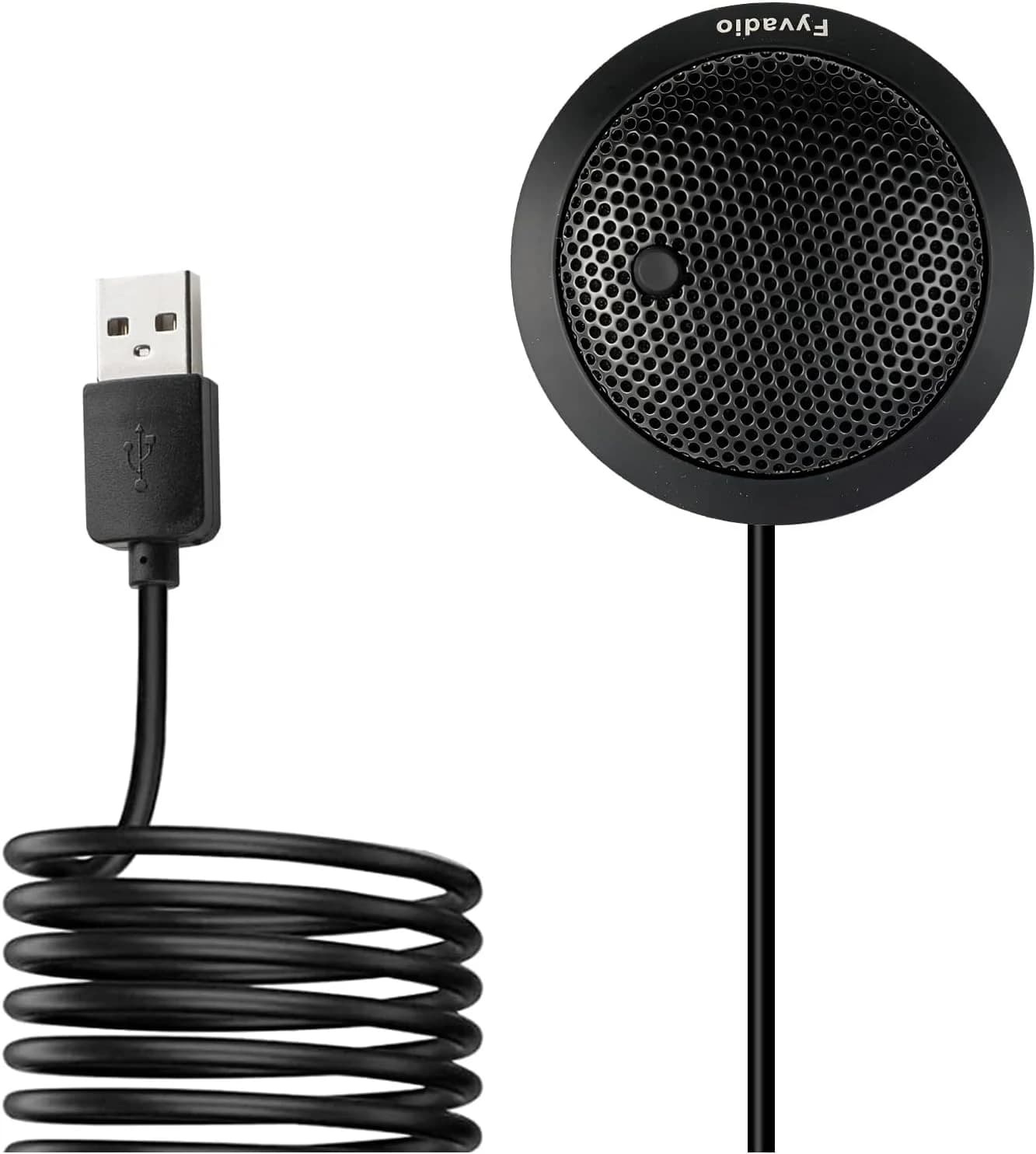 Micrófono USB de Conferencia, USB Micrófono para Ordenador, Micrófono de Condensador Omnidireccional de 360° para Portátil con Botón de Silencio para Reuniones/Clases Online, Zoom, Juegos, Plug & Play