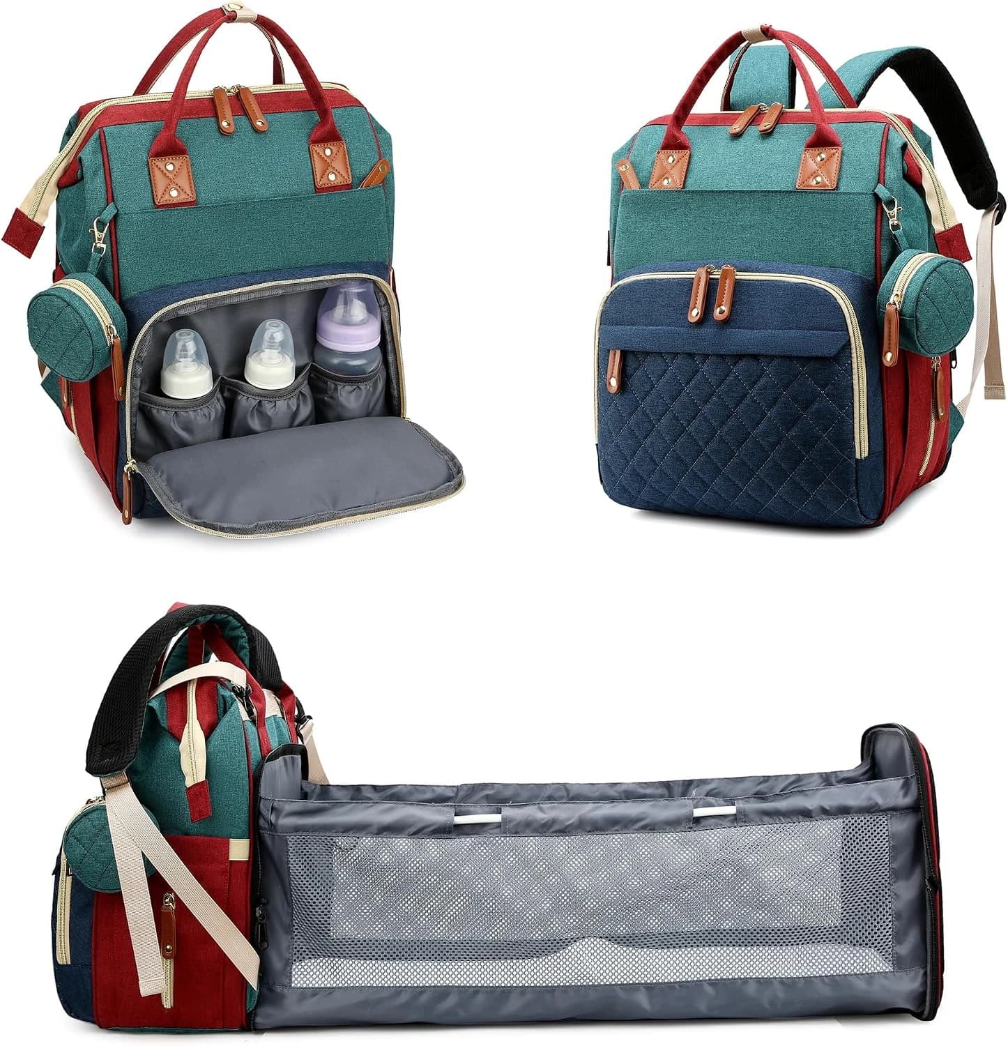 Mochilas de Pañales para Bebé, Bolso cambiador para bebé con cambiador, Mochila bebé unisex gran capacidad, Impermeable con estilo