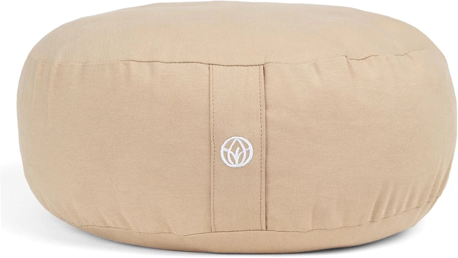 MYLILY Cojín Yoga Meditación – cojín Yoga Redondo Ø 29 cm – 10 cm Plano & 255 g Ligero – Suelo con Funda algodón Lavable – Vegano – Beige