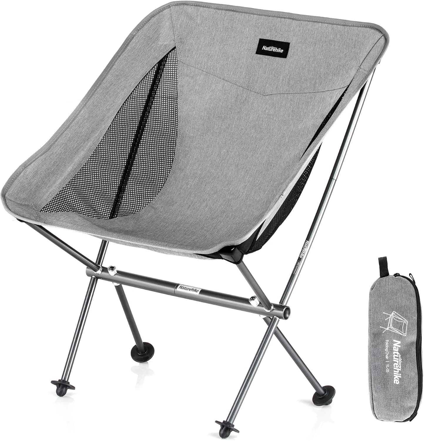 Naturehike Silla de Camping Plegable portátil Ultraligera con Bolsa de Transporte, Silla de Pesca Ligera, desmontaje rápido y Montaje, para Camping, pícnic al Aire Libre