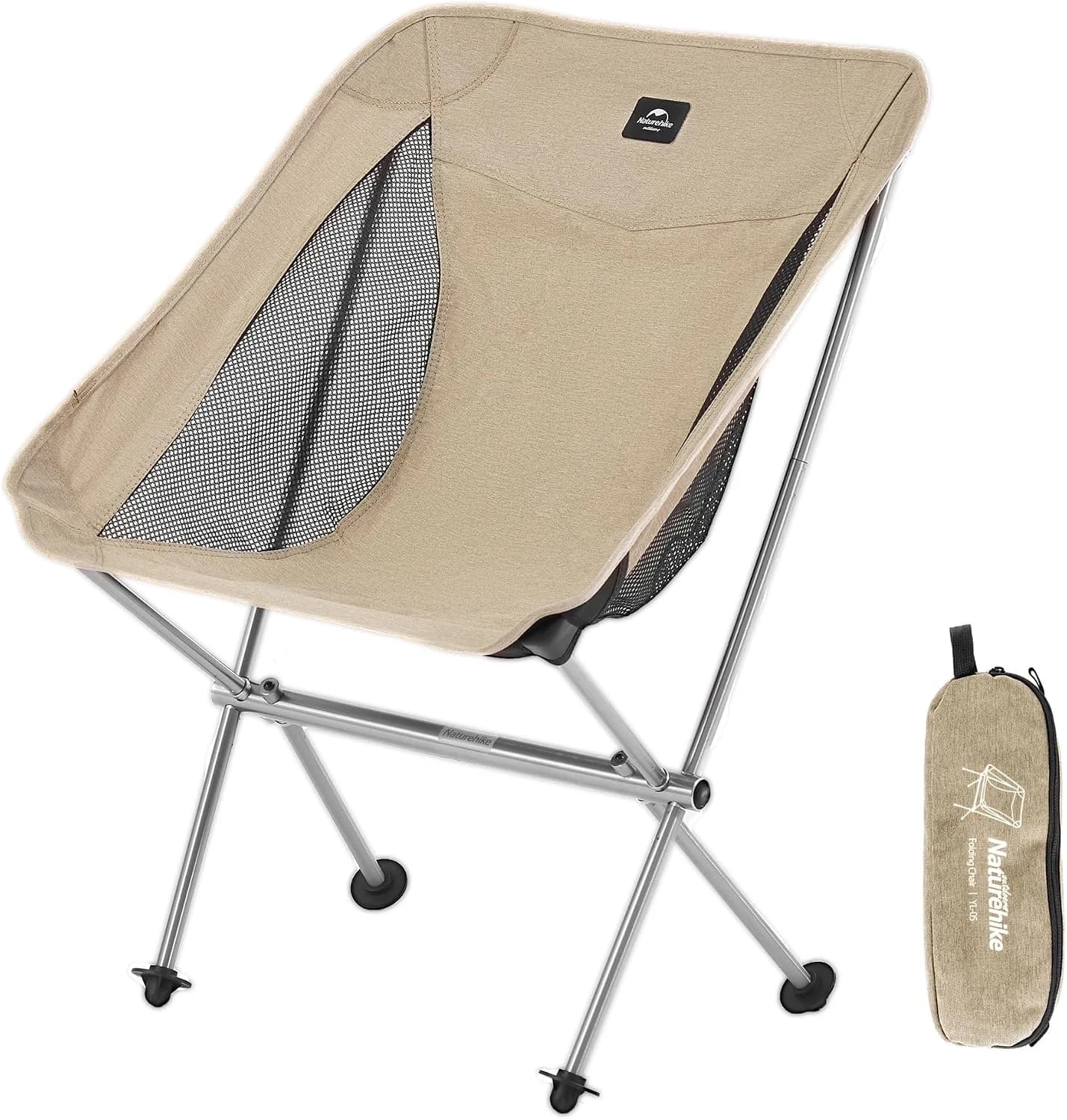 Naturehike Silla de camping, silla plegable portátil, silla plegable ultraligera con bolsa de transporte, silla de pescador ligera, desmontaje y montaje rápidos, para camping, picnic, al aire libre
