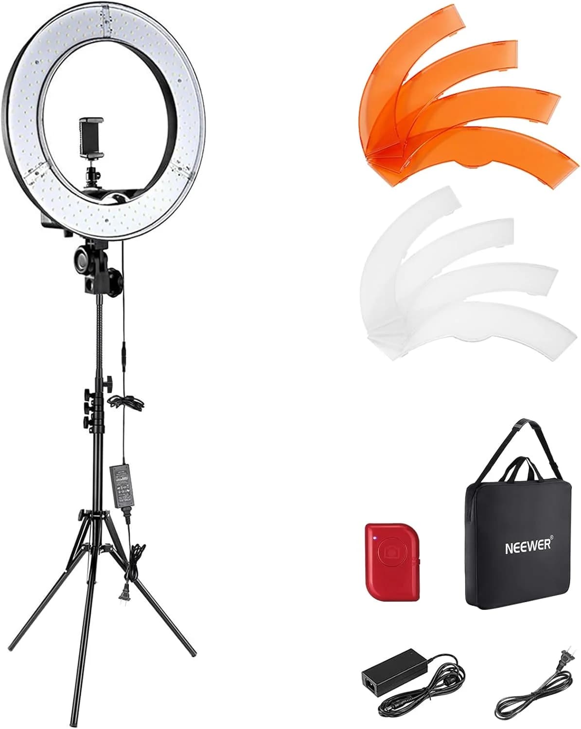NEEWER Aro de Luz 48cm 55W 5600K — Con Trípode y Soporte para Móvil