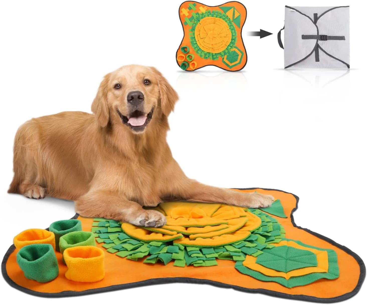 Nobleza Alfombra Olfativa para Perros, Juguete Interactivo Snuffle Mat, Juego de Inteligencia para Entrenamiento, Estera de Alimentación Lenta Portátil, 70x70cm