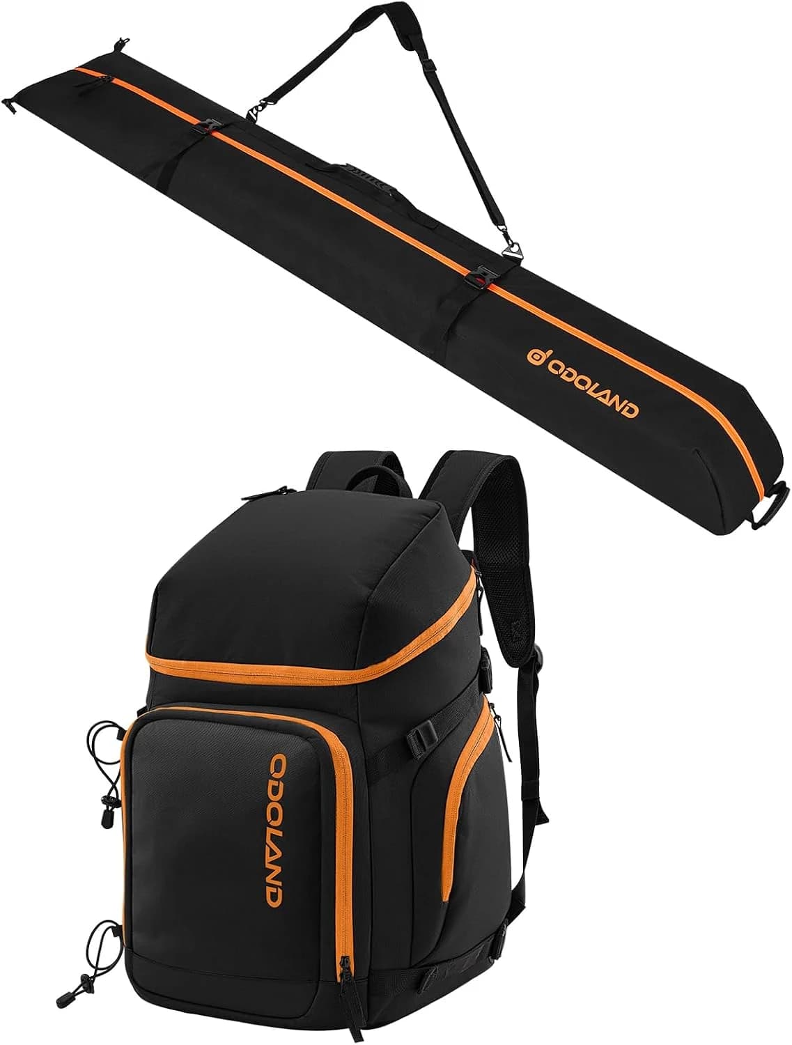Odoland Bolsa de Esquí y Mochila para Botas 55 L Bolsas Acolchadas para Esquís y Botas de Esquí para Viajes en Avión, Bolsa Impermeable para Guardar y Transportar Equipo de Esquiar de 200 cm