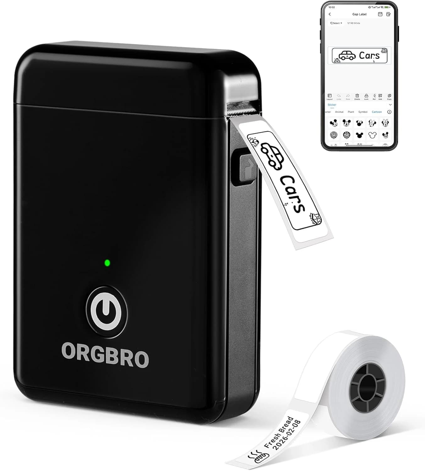ORGBRO X1 Etiquetadoras Impresora Térmica de Etiquetas Portátil Bluetooth