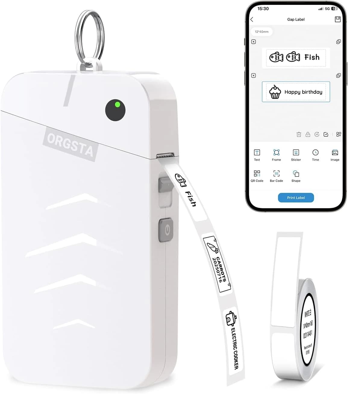 ORGSTA S001 Etiquetadora Bluetooth Portátil Impresora Label Maker