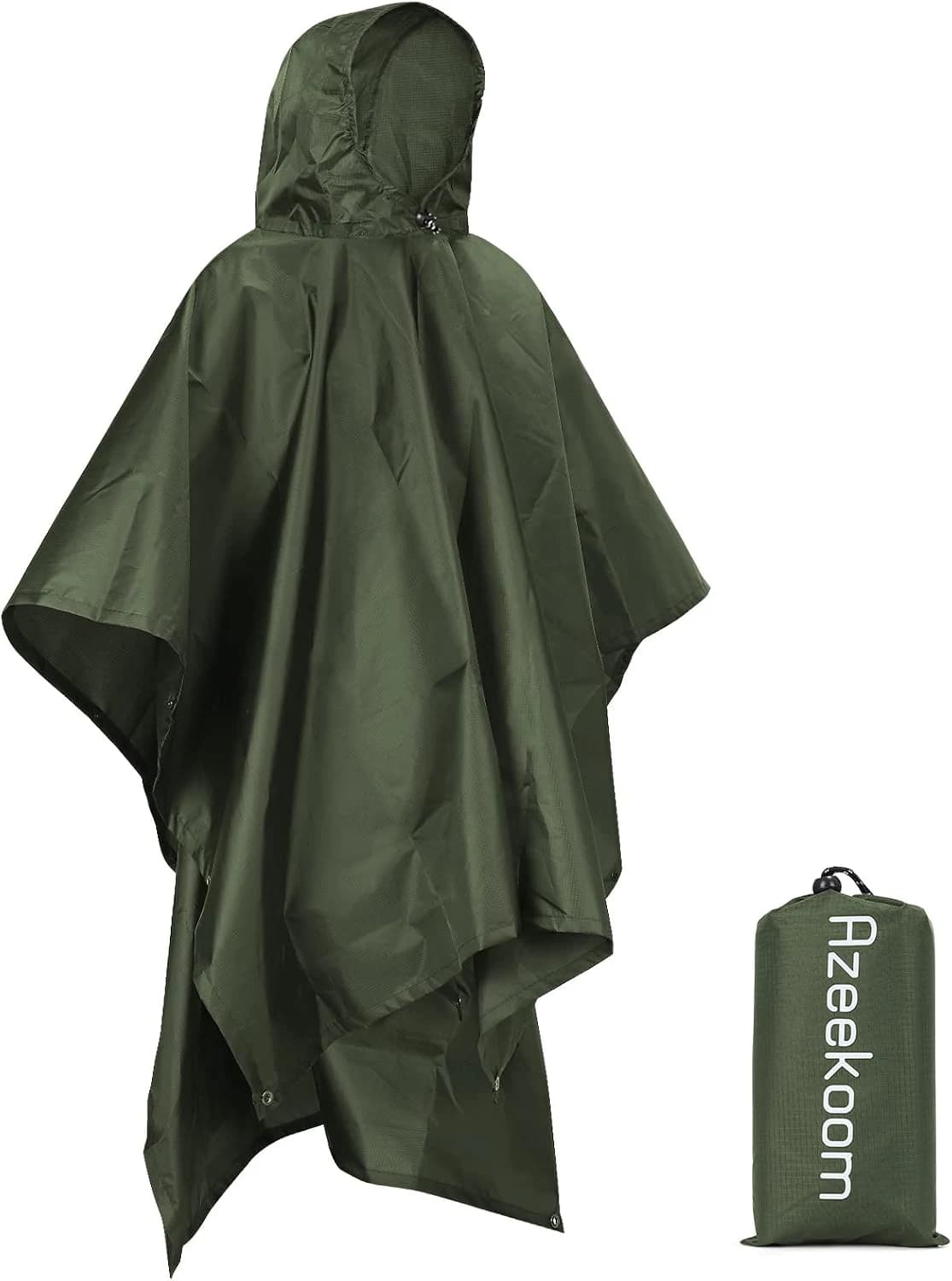 Poncho Impermeable, Poncho de Lluvia Reutilizable con Capucha, Multiusos Ligero Chubasquero para Hombre Mujer Excursionismo, Picnic y Camping