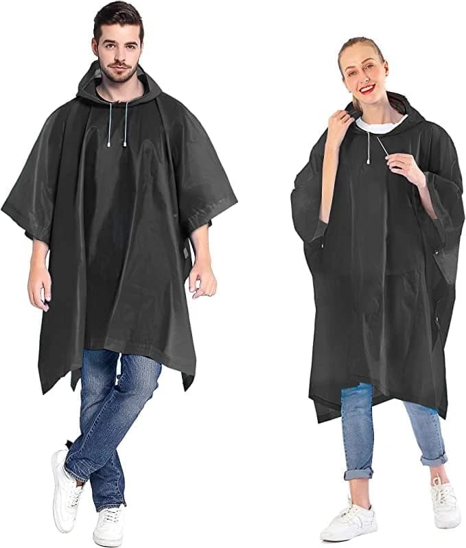 Poncho de Lluvia de 2 Piezas, Chaqueta de Lluvia Unisex Reutilizable Impermeable Transpirable Capa de Lluvia Portátil para Camping Senderismo Pesca