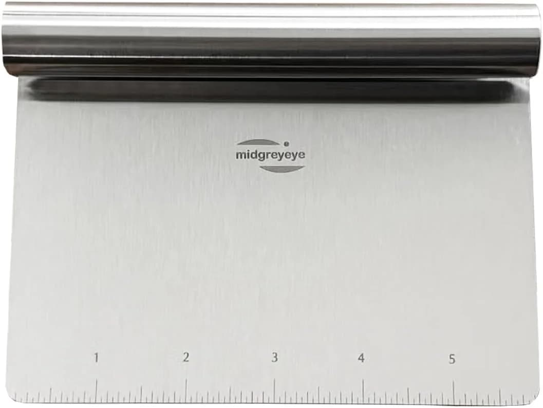 Rasqueta De Masa De Acero Inoxidable Con Escala De Medición, Raspador De Pizza, Cortador De Masa, Rascador De Cocina Para Tartas, Tartas, Pizza (15 * 11.3cm)