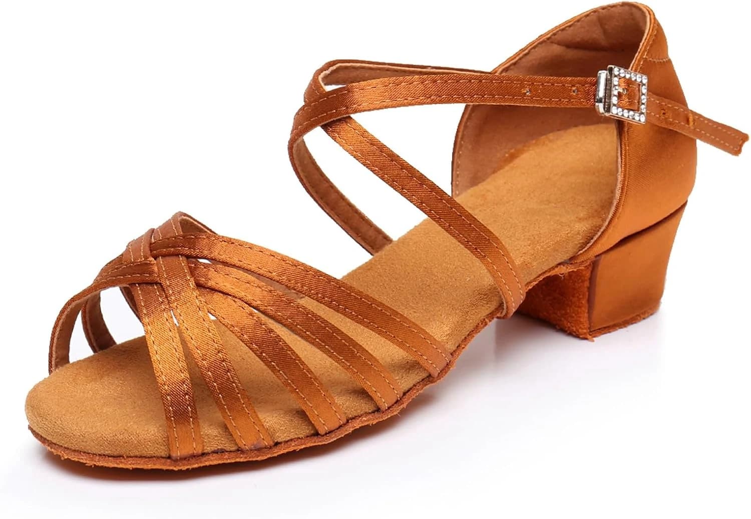 Rosefinch Zapatos Profesionales de Baile Latino para Mujer, Tacones Bajos de 3.5CM para niñas, Zapatos de Baile Latino, Chacha, Salsa, Jazz, Baile, para Principiantes, Juego de práctica