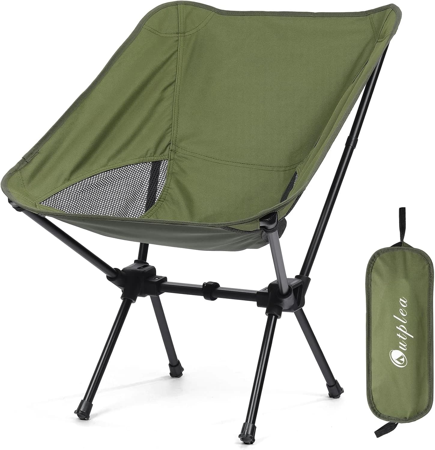 Silla Camping Ultraligera, Silla Plegable Camping Pequeña, Sillas de Playa Plegables Portátil Resistentes para Exterior Pesca Acampada, Verde