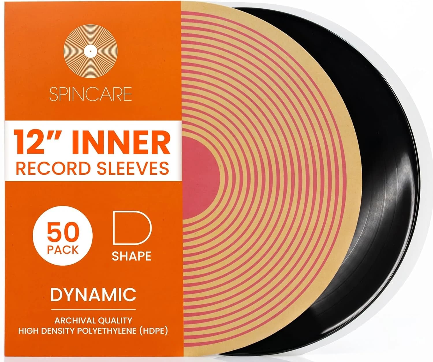 SPINCARE Dynamic 50x Fundas Interiores Antiestáticas para LP de 12"