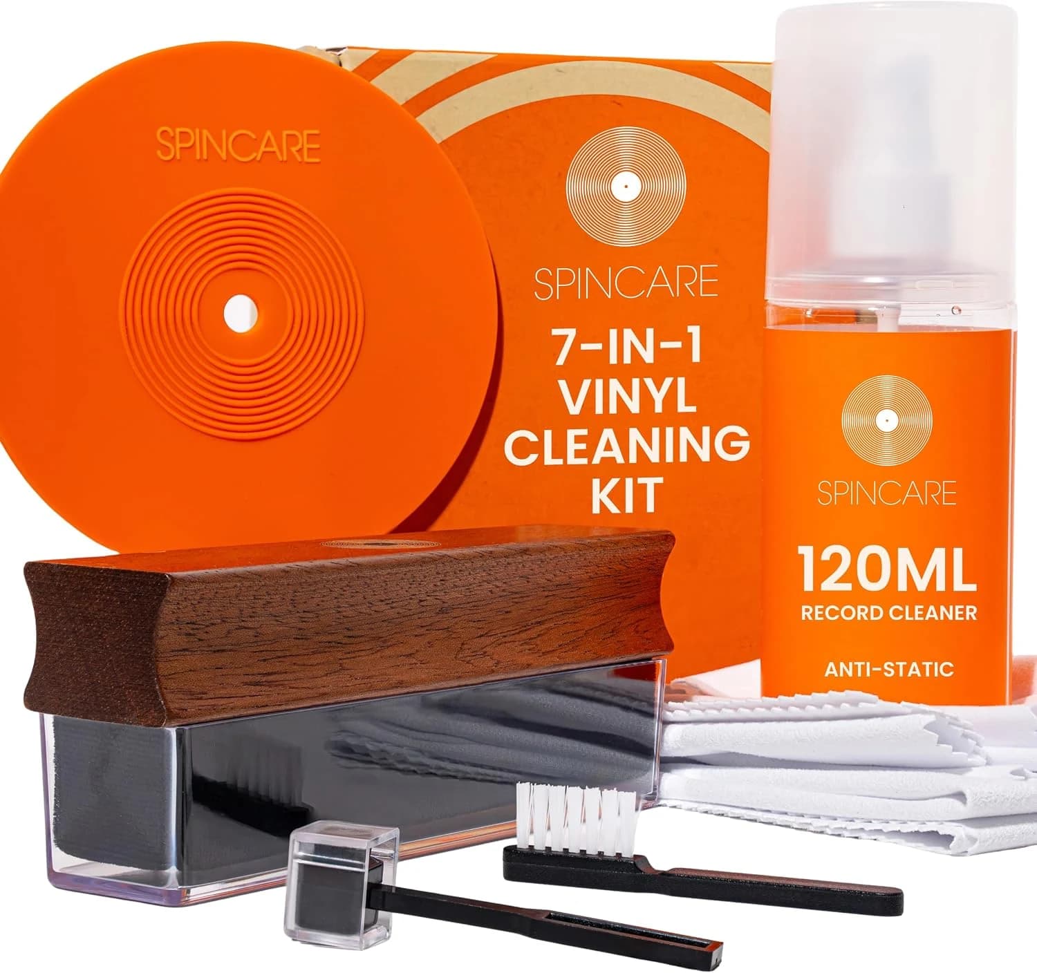 SPINCARE Kit de Limpieza Premium 7-en-1 para Discos de Vinilo