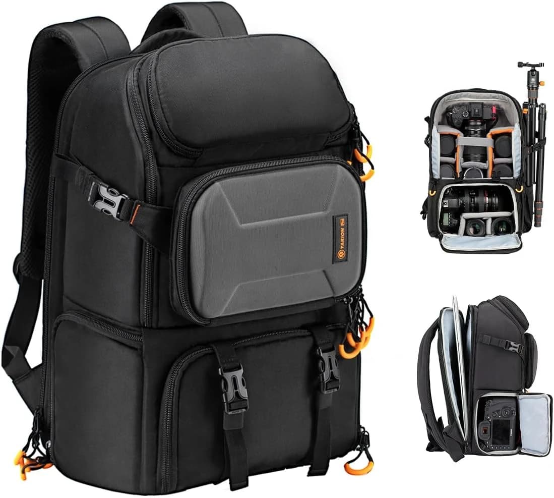 TARION Mochila profesional grande para cámara con compartimento para laptop de 15.6 pulgadas, impermeable, para fotografía, senderismo, viajes, DLSR PBL