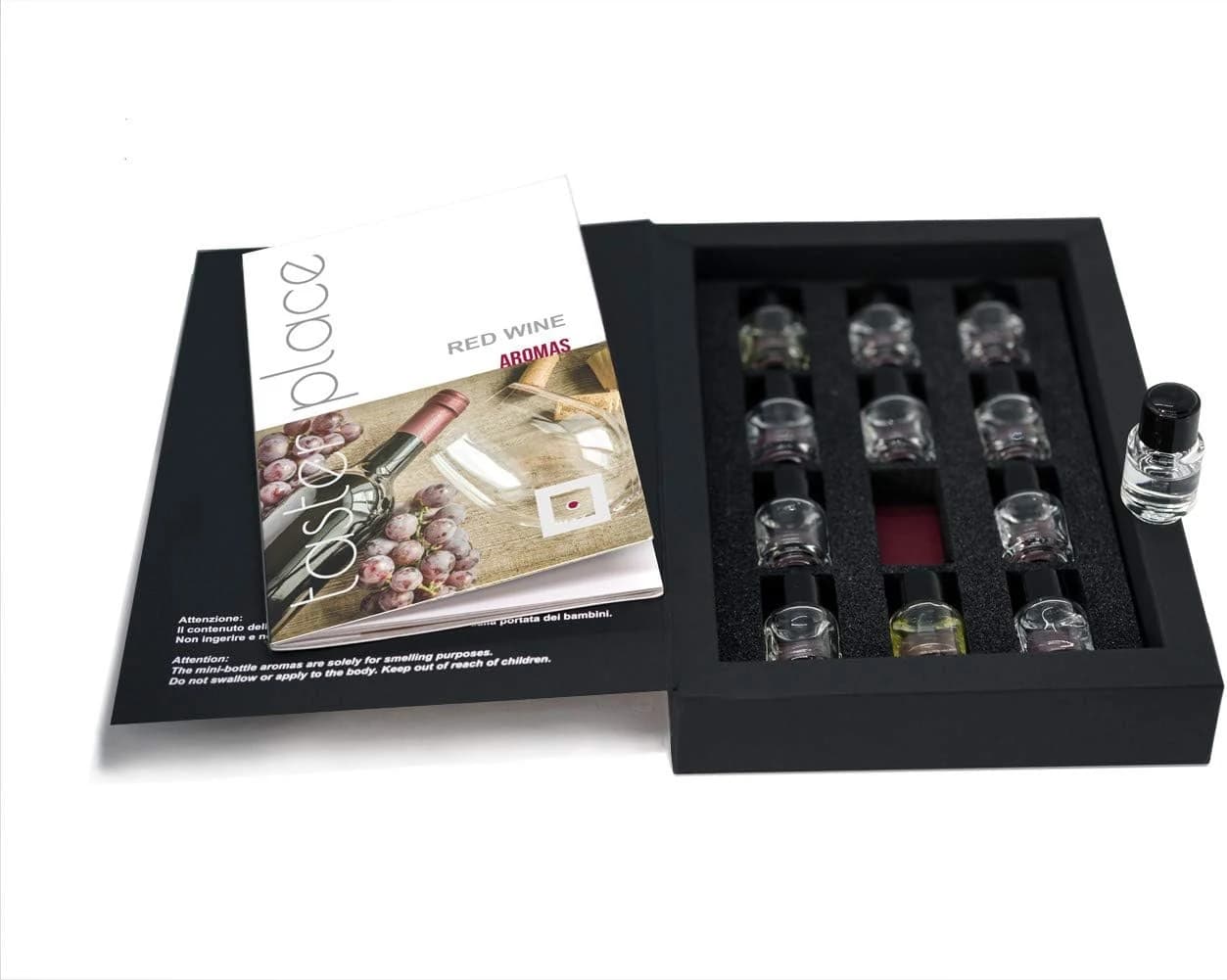 TASTERPLACE Aroma Set – Red Wine – English – for Sommeliers – for Wine Lovers – Tasting tool