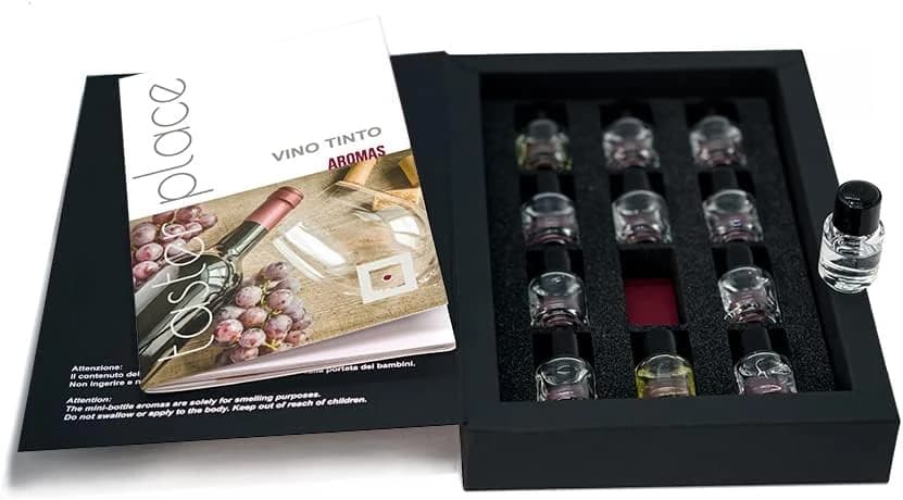 TASTERPLACE Set de aromas de vino tinto - versión en español - para sommeliers - para amantes del vino - herramienta de degustación.