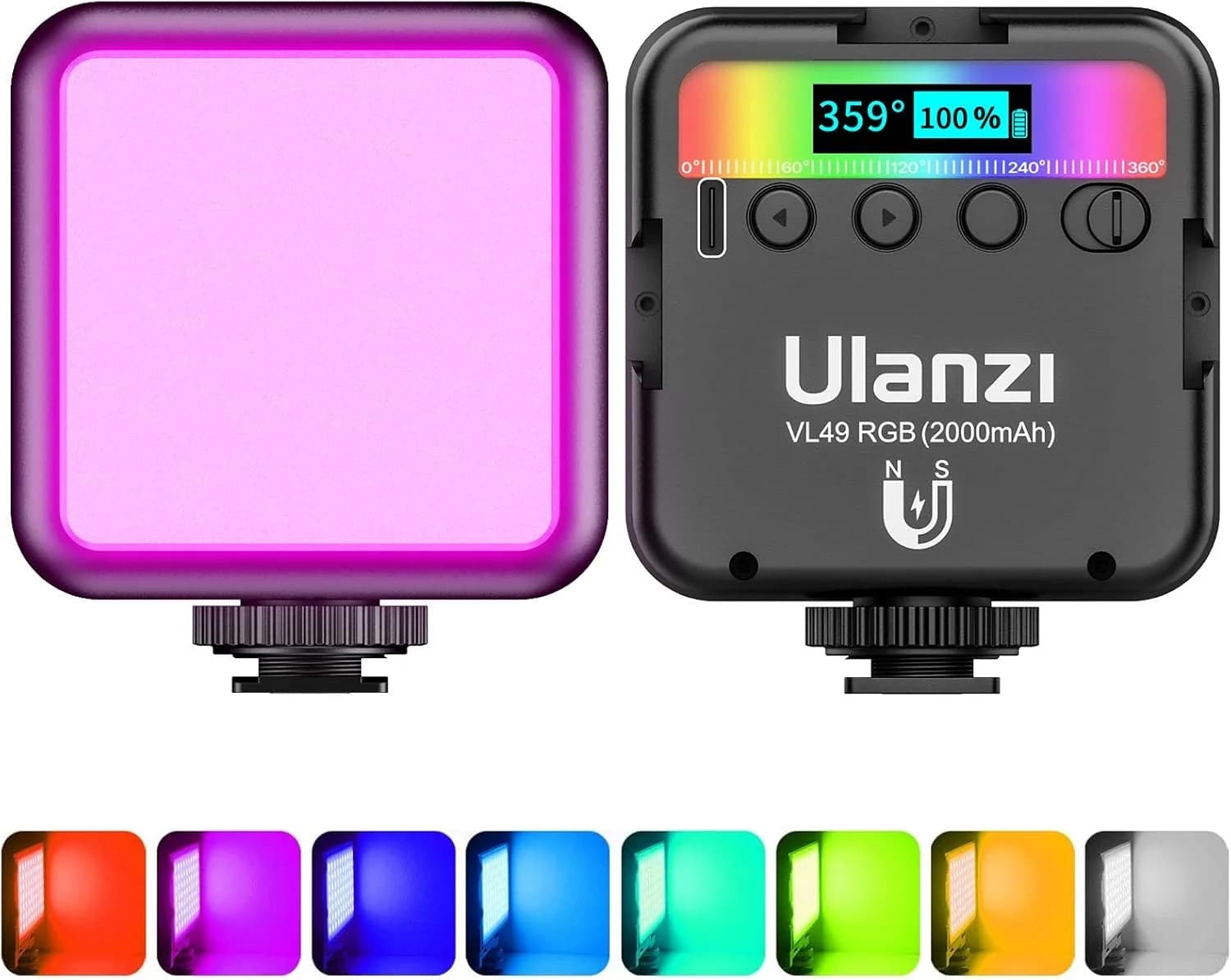 ULANZI VL49 RGB — Luz LED Portátil 2500-9000K para Vídeo