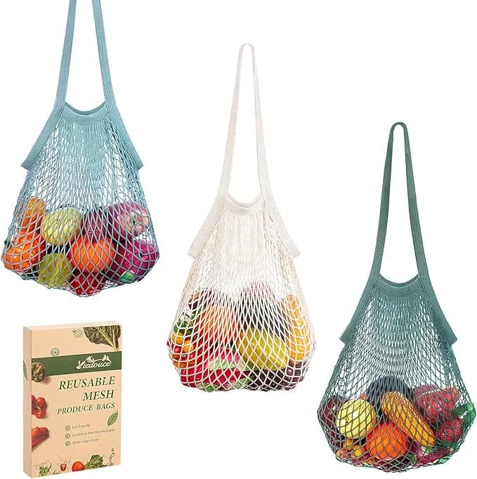 Viedouce Bolsas Reutilizables de Malla para Fruta y Verdura