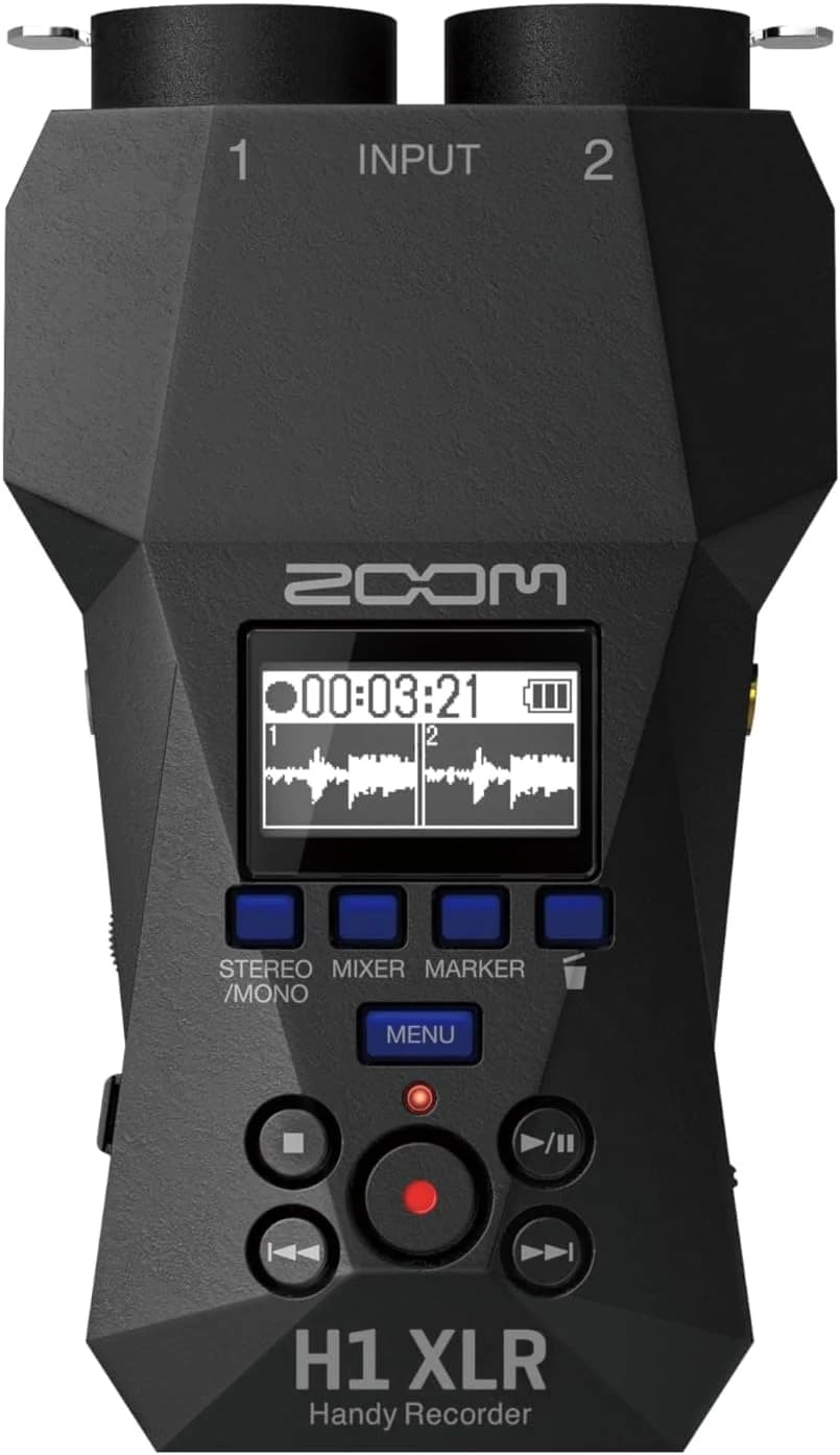 Zoom - H1 XLR Grabadora portátil a 32-Bit con coma flotante, 2 entradas combo XLR/TRS, jack estéreo de 3,5mm, convertidores Dual AD, para músicos, podcasters, cineastas, creadores de contenido y más